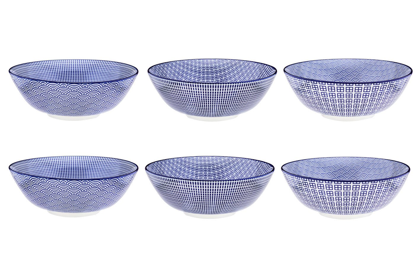 Bowl pattern ø21cm - 6 pieces - color BJORN Blue