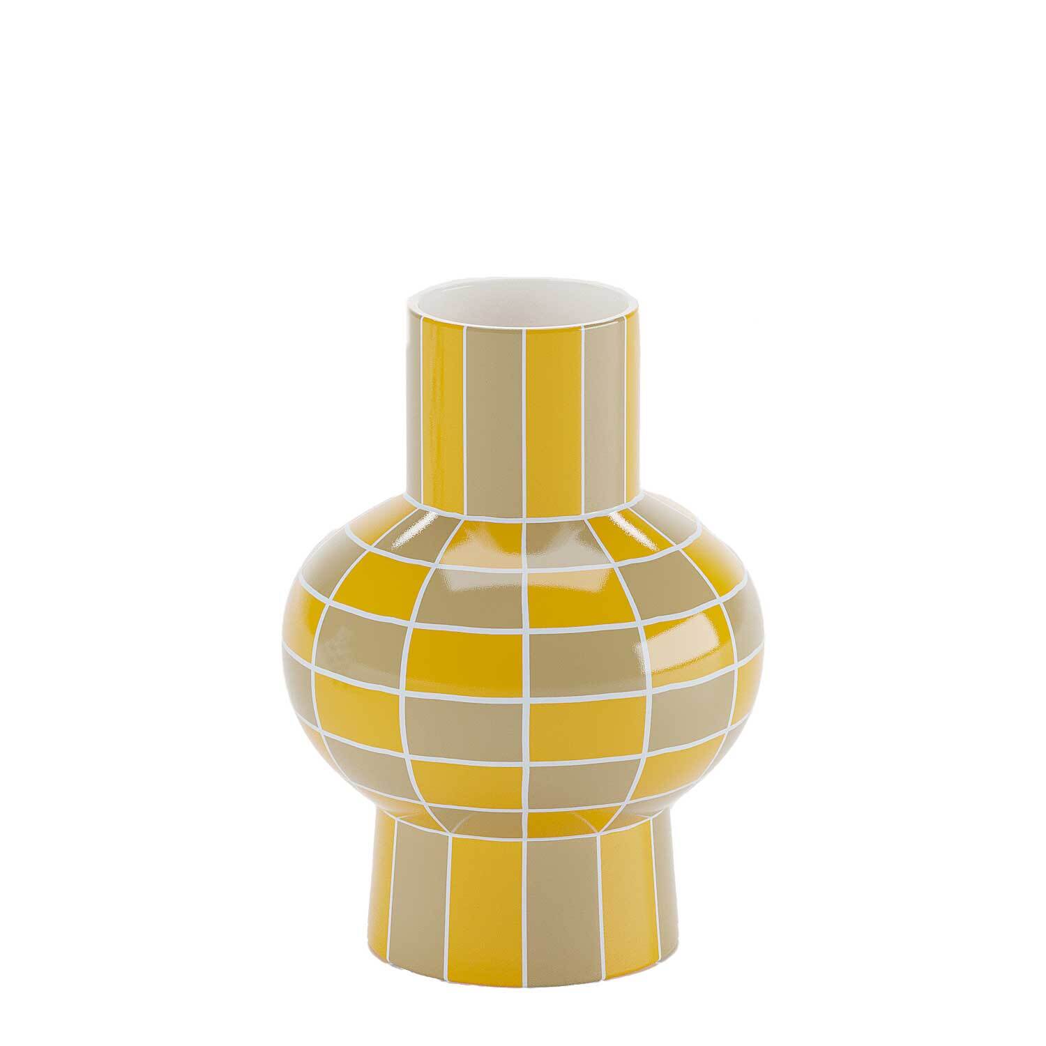 Ceramic vase with checkerboard pattern POTIRON PARIS