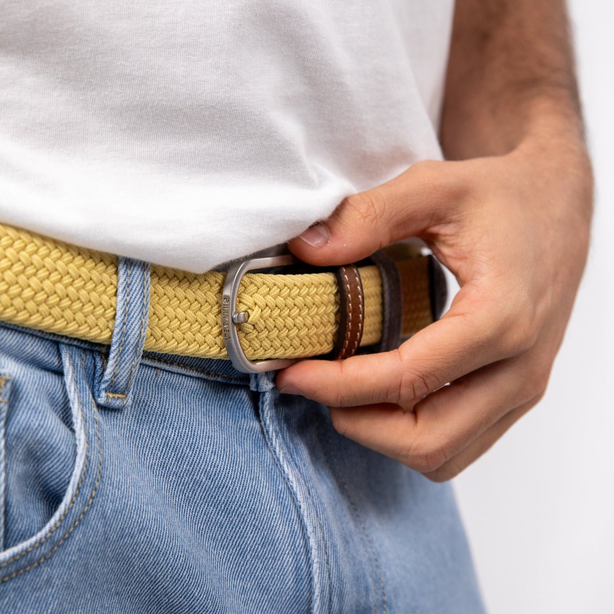 Solid Elastic Braided Belt BILLYBELT Yellow