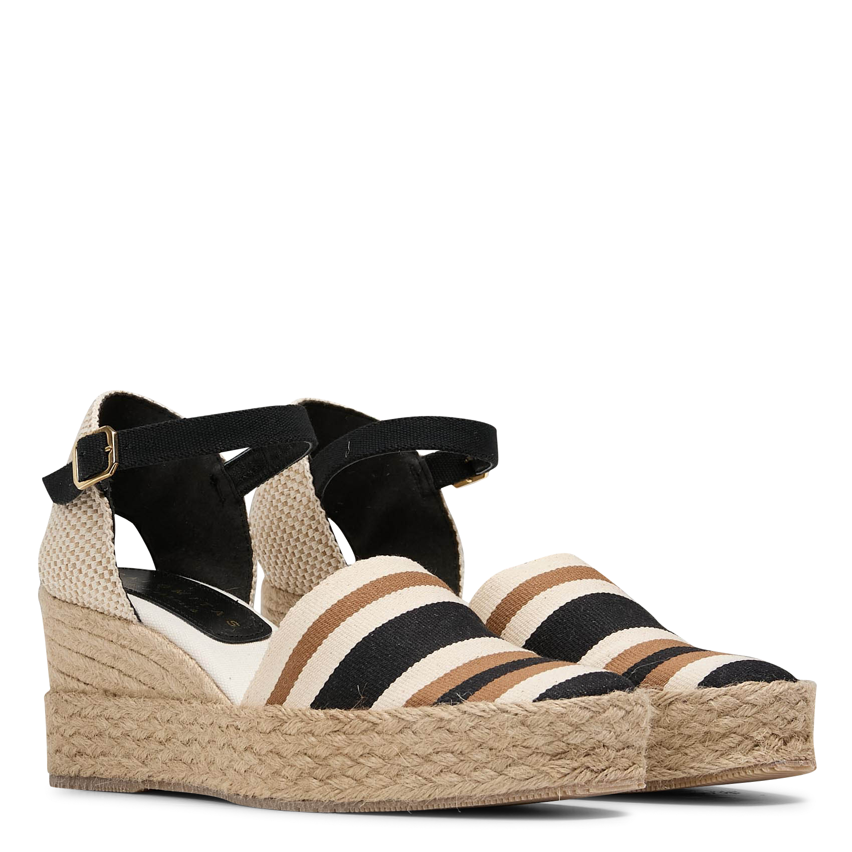 Espadrilles compensées en textile  Noir