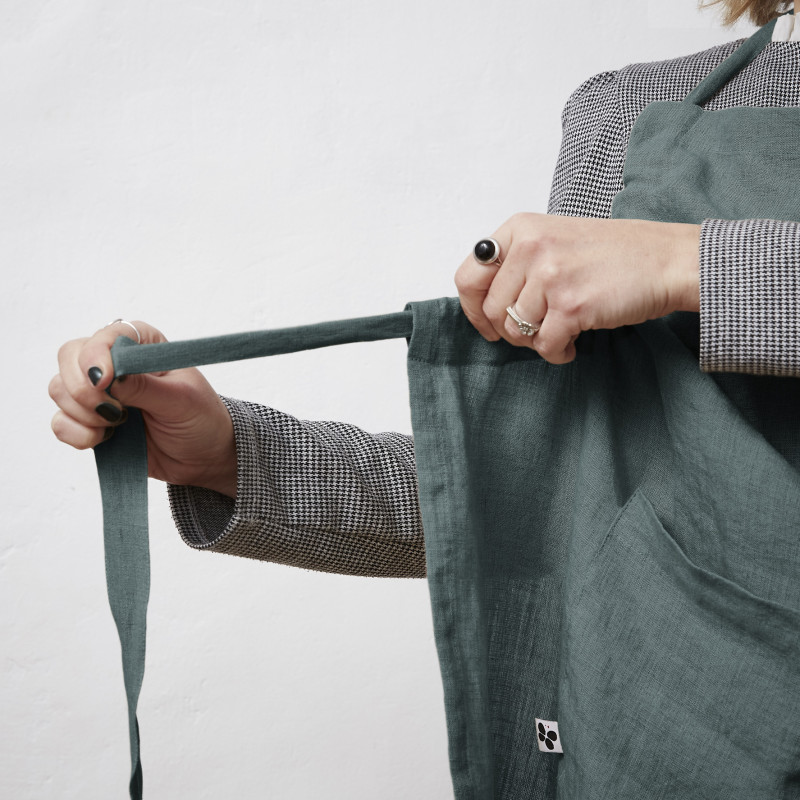 Chef apron in cotton gauze L'EFFET PAPILLON Grey