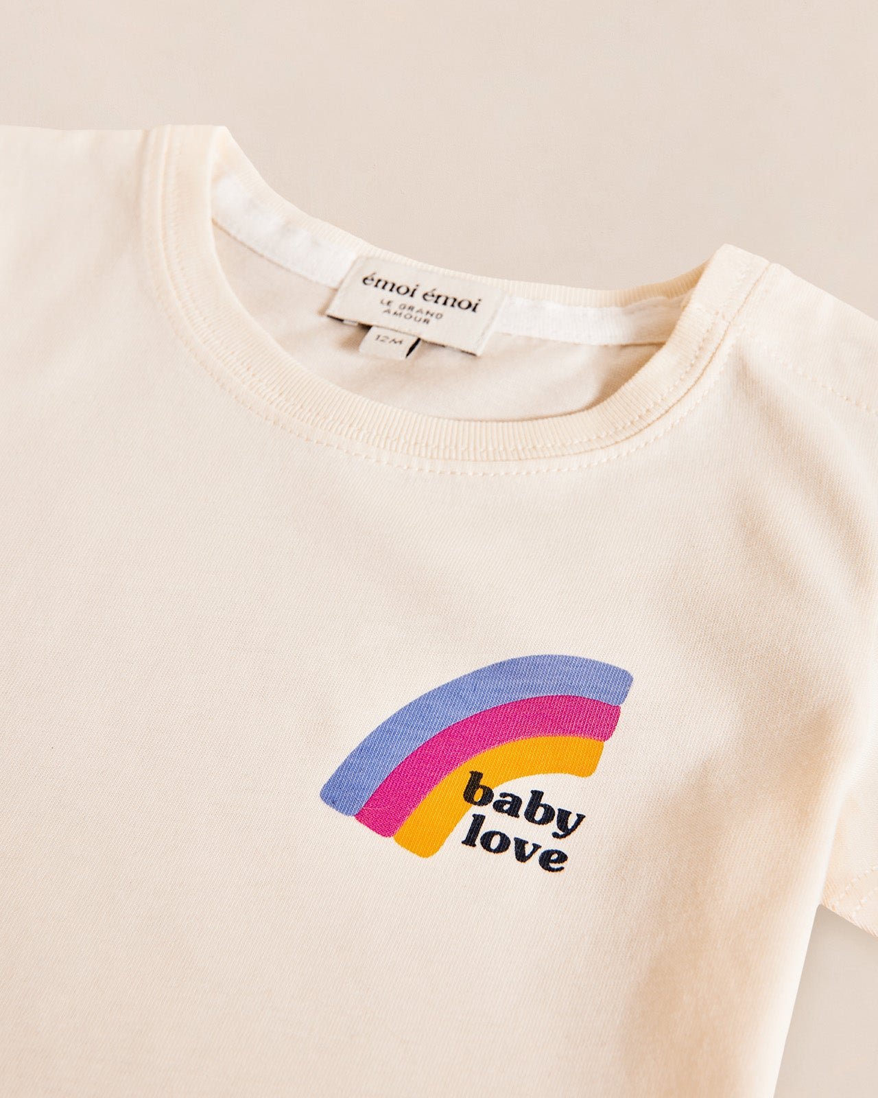 The baby love rainbow organic cotton t-shirt EMOI EMOI White