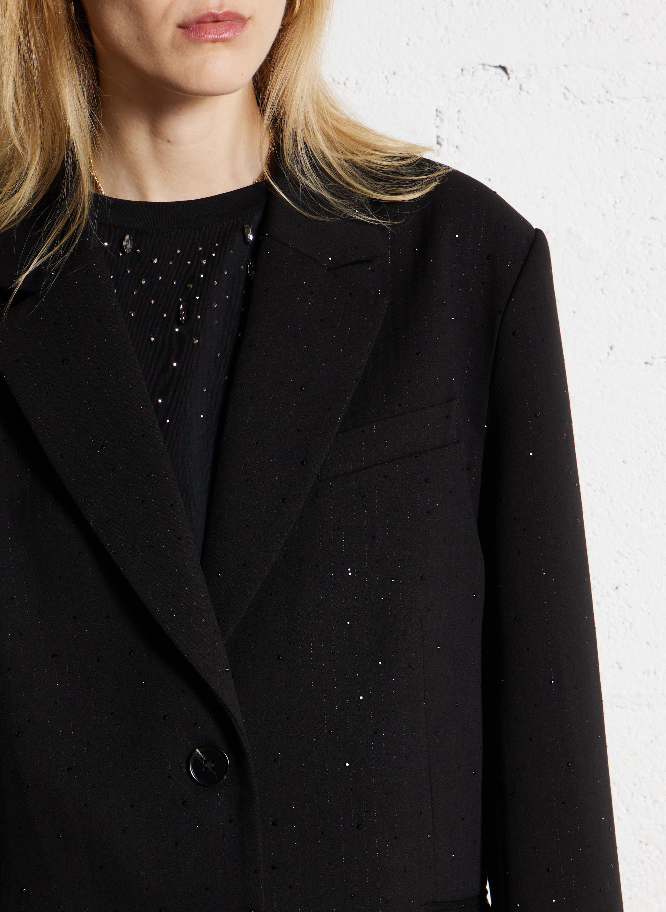 Veste tailleur à strass SUNCOO Noir