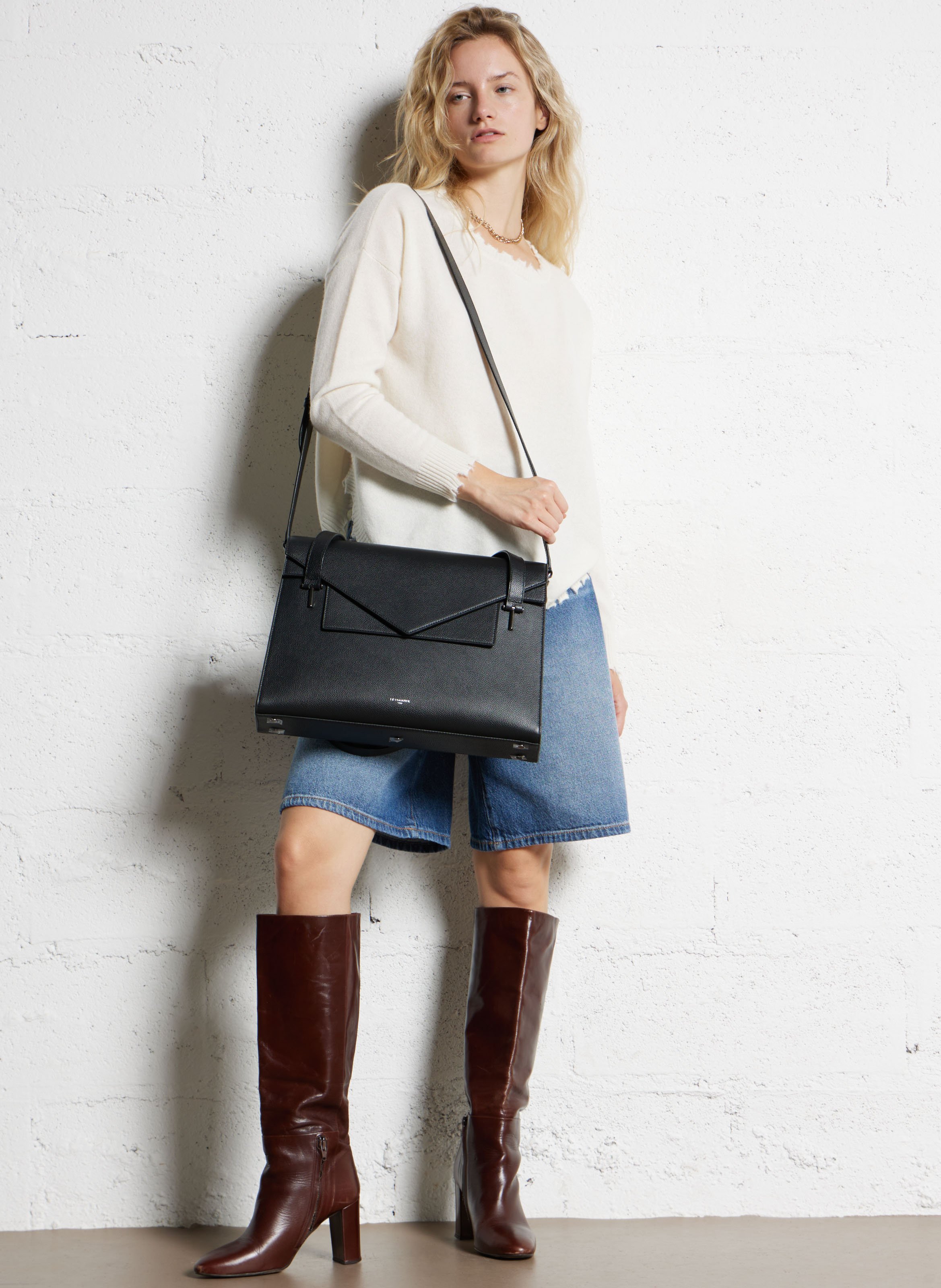 Leather document holder LE TANNEUR Black