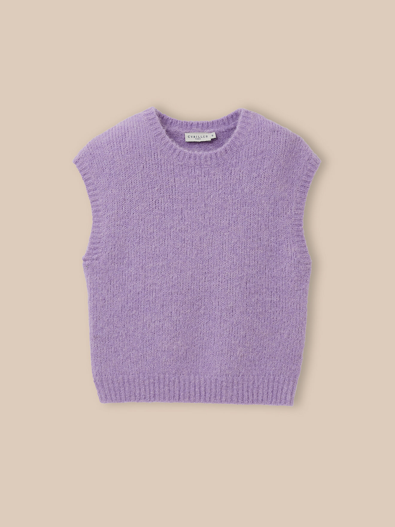 Sleeveless wool and alpaca sweater CYRILLUS Purple