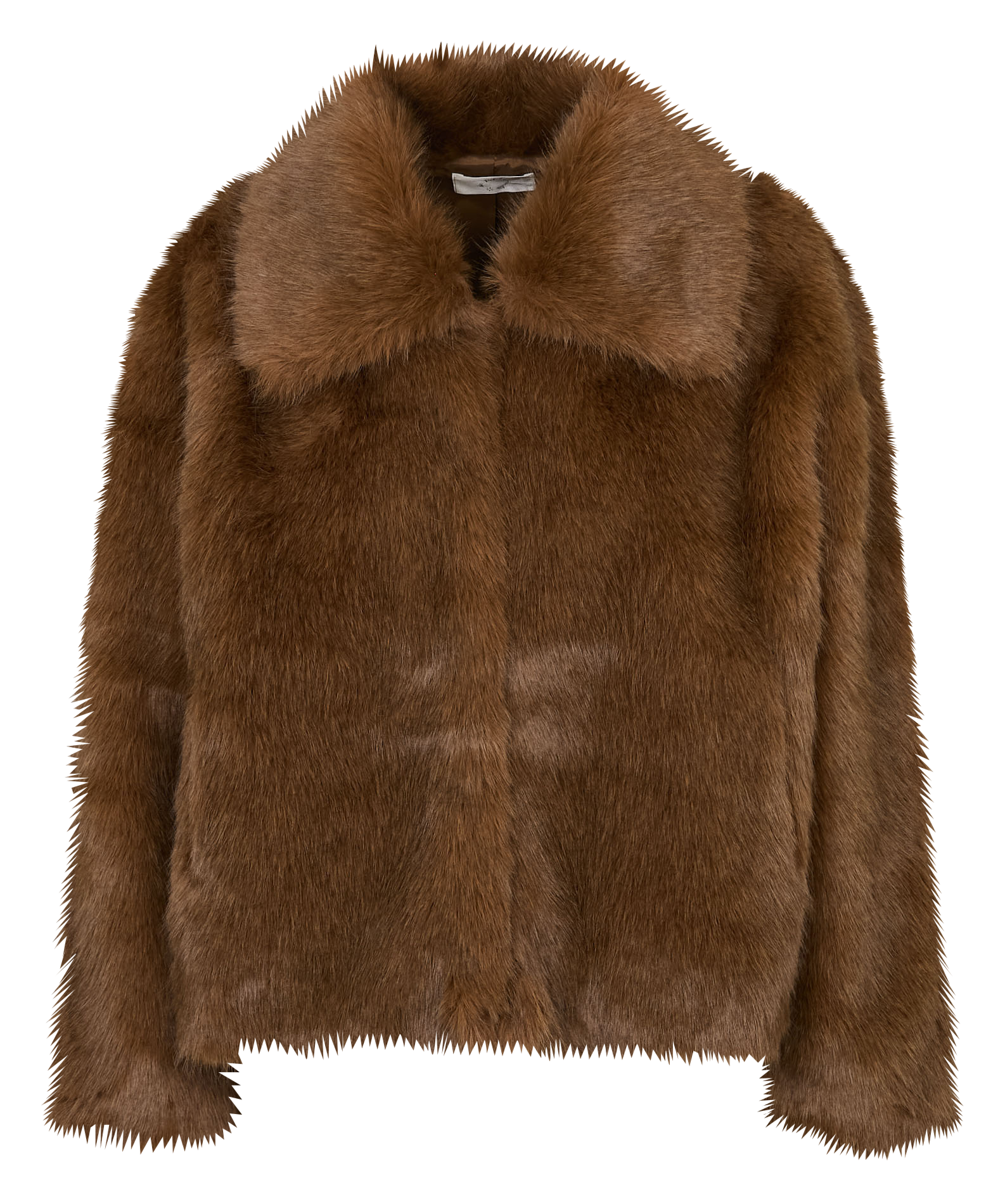 Faux fur coat with classic collar DES PETITS HAUTS Brown