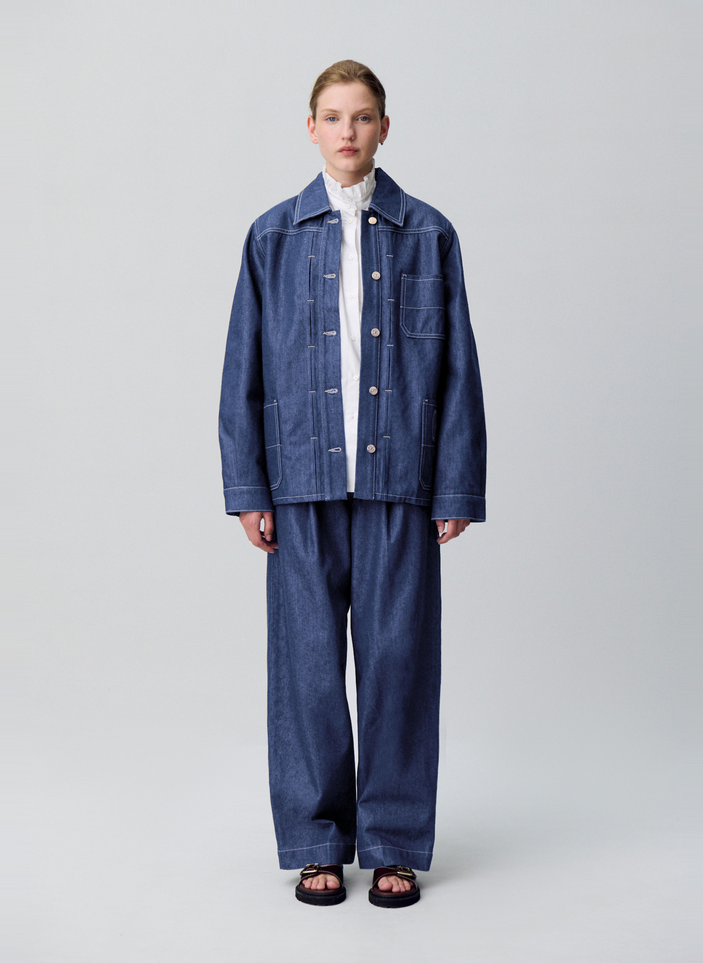 Veste oversize en coton mélangé CLAUDIE PIERLOT Bleu