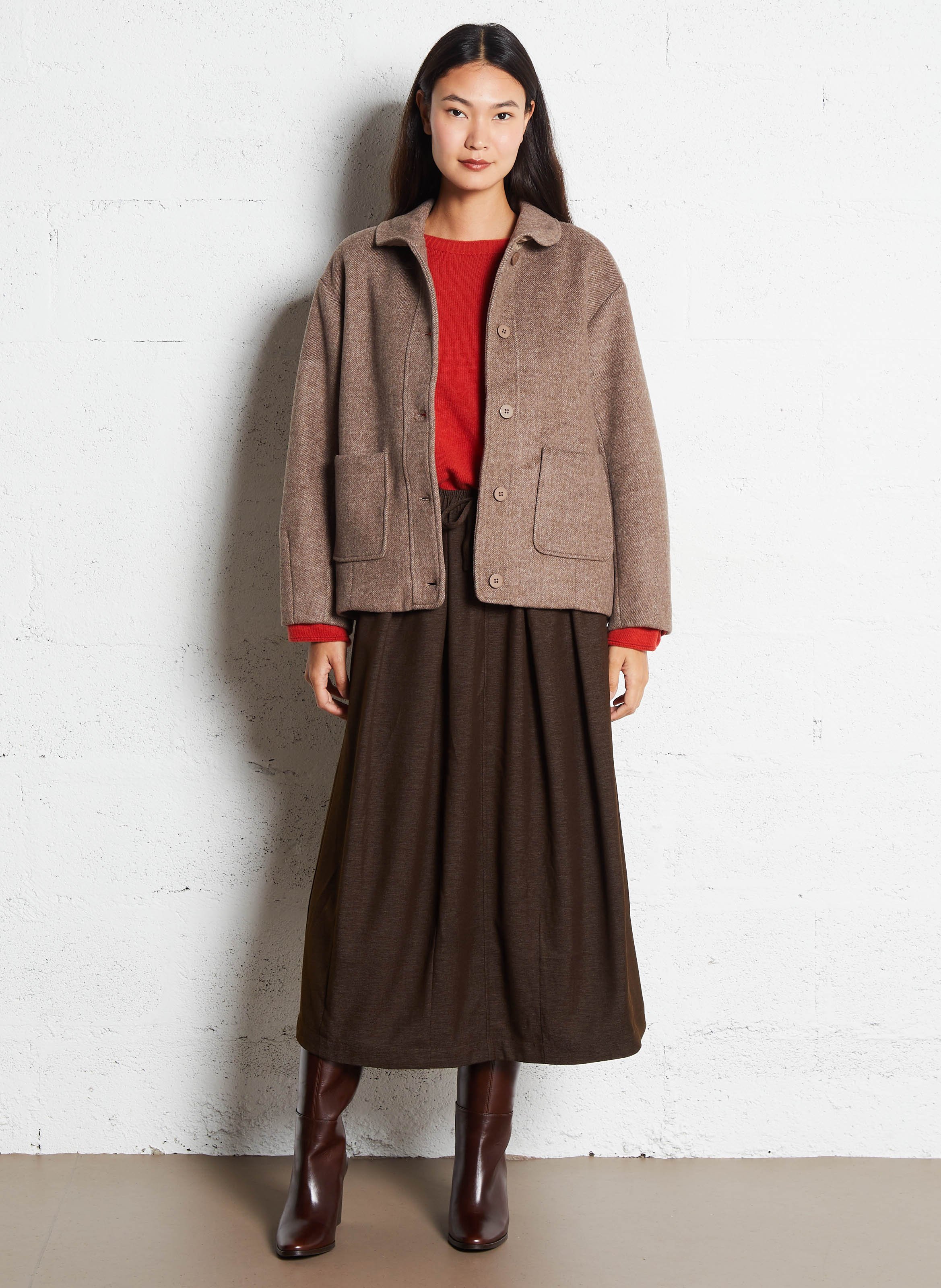 Oversized wool-blend jacket  JC SOPHIE Brown