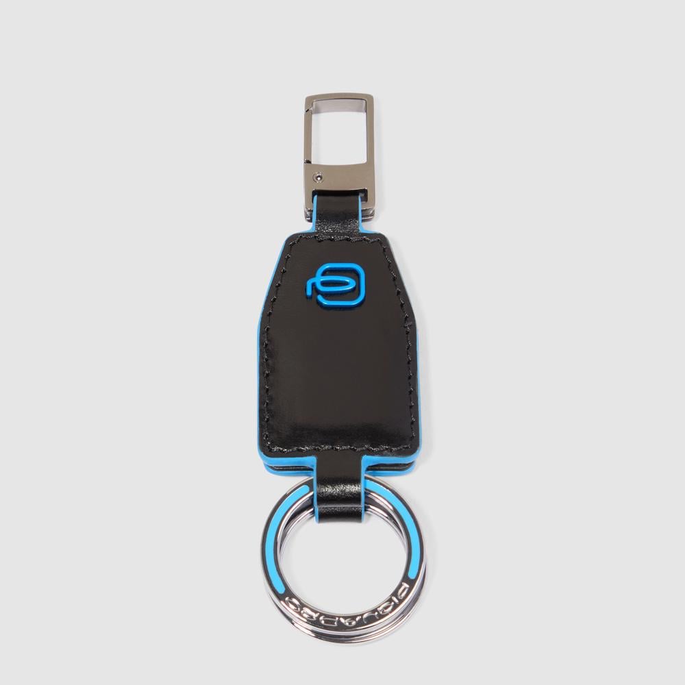 Divisible leather keychain with carabiner PIQUADRO Black