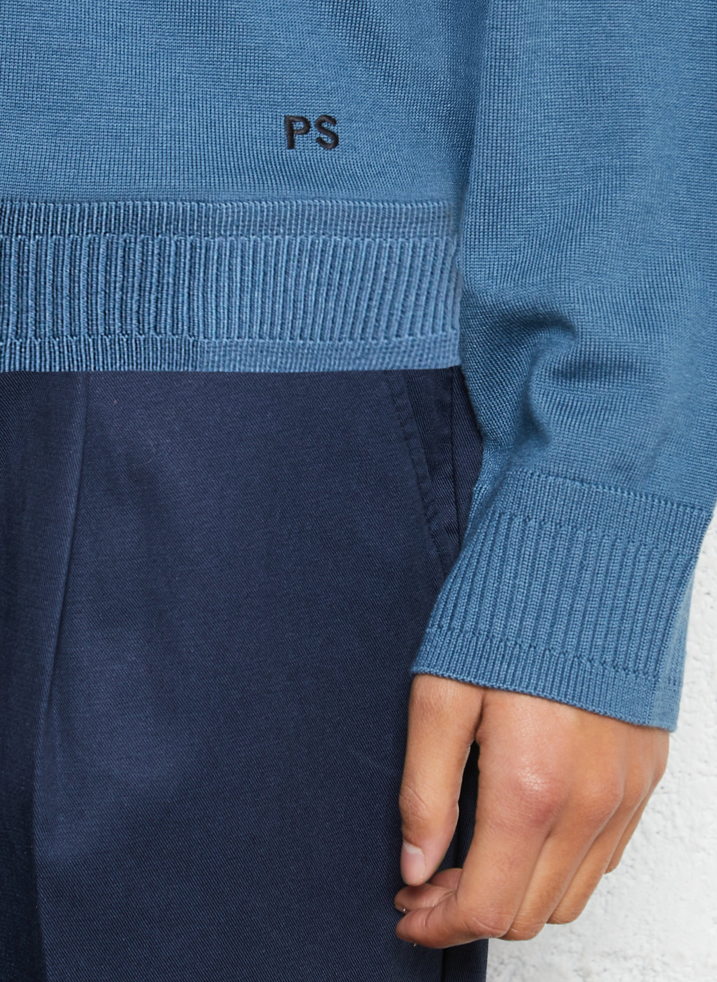 Straight-leg wool polo shirt PAUL SMITH Blue