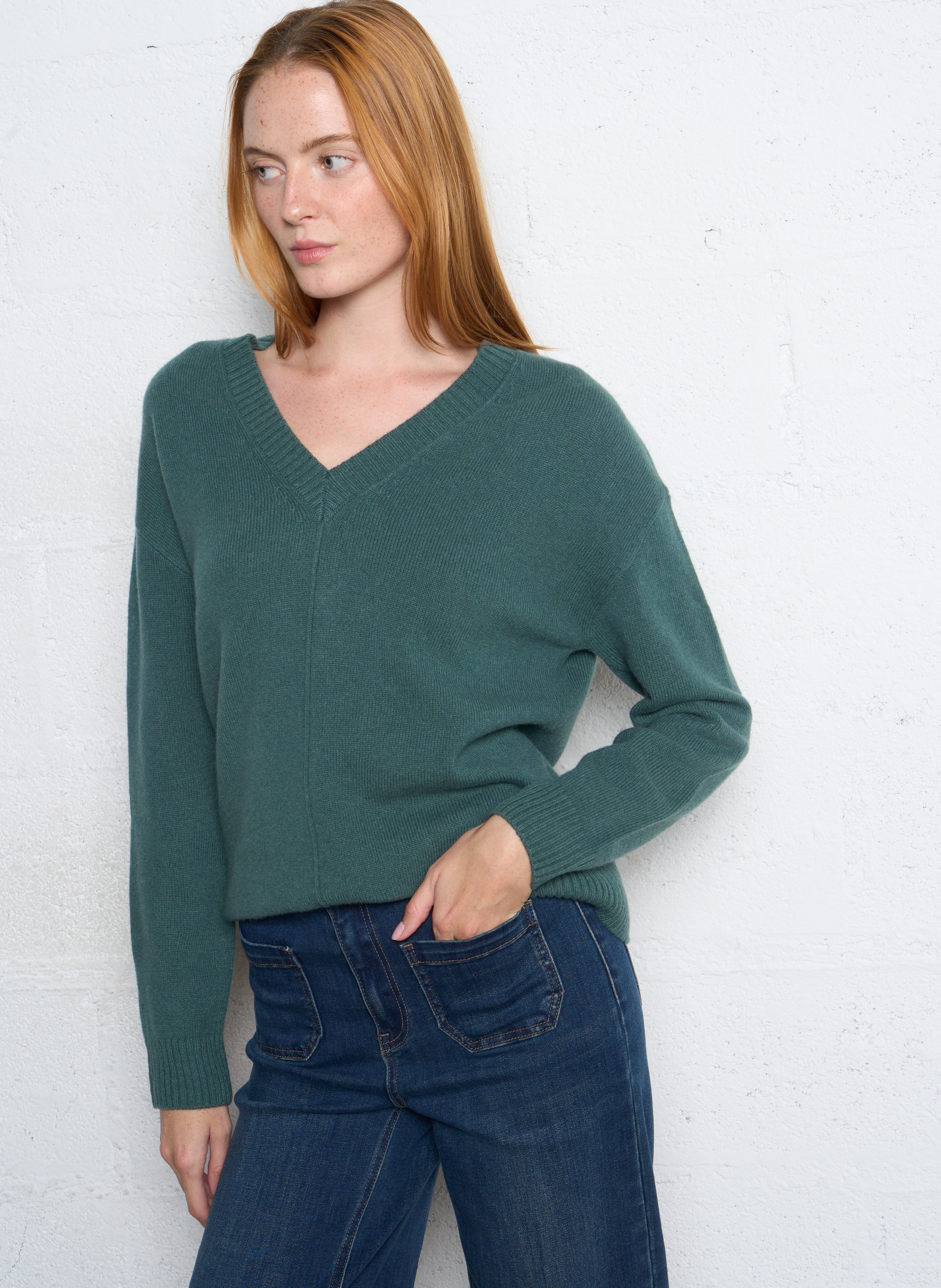 Pull oversize col V en laine SUD EXPRESS