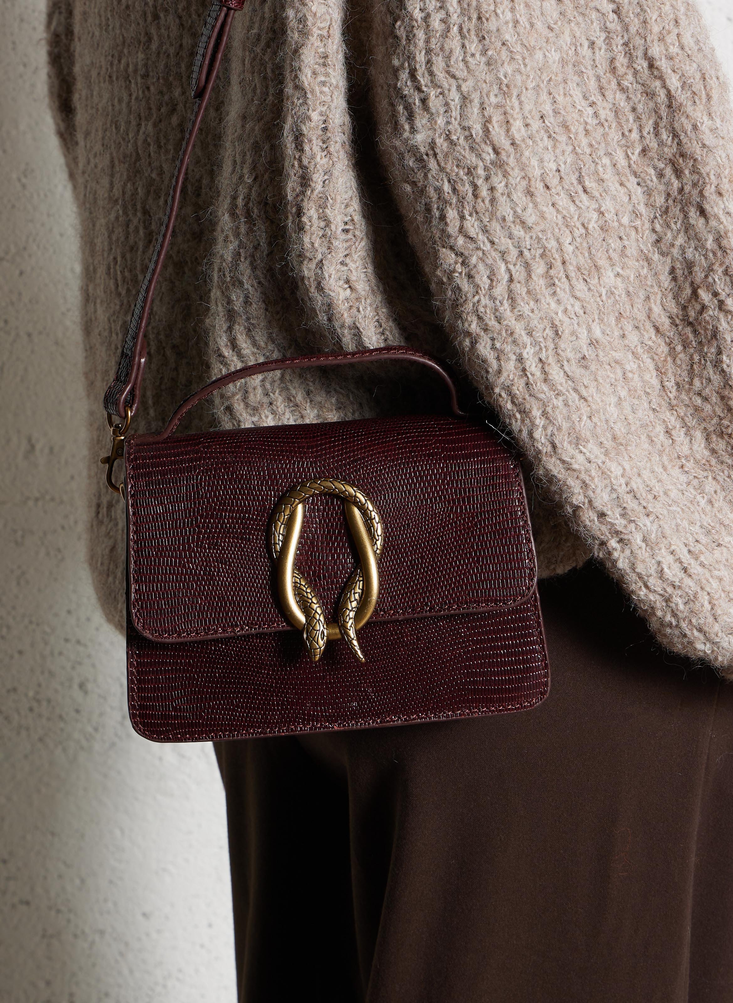 Sac bandoulière en cuir MAISON 123 Rouge