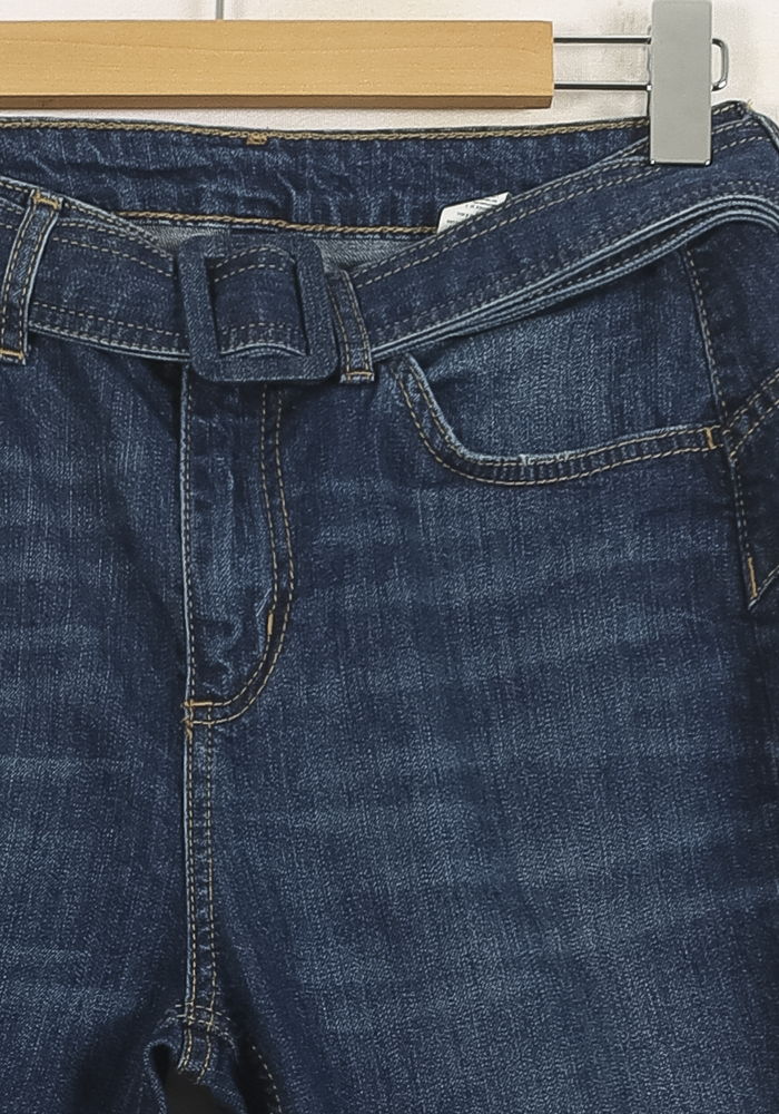 Cropped slim jeans with studs LIU JO - SECONDE MAIN Blue