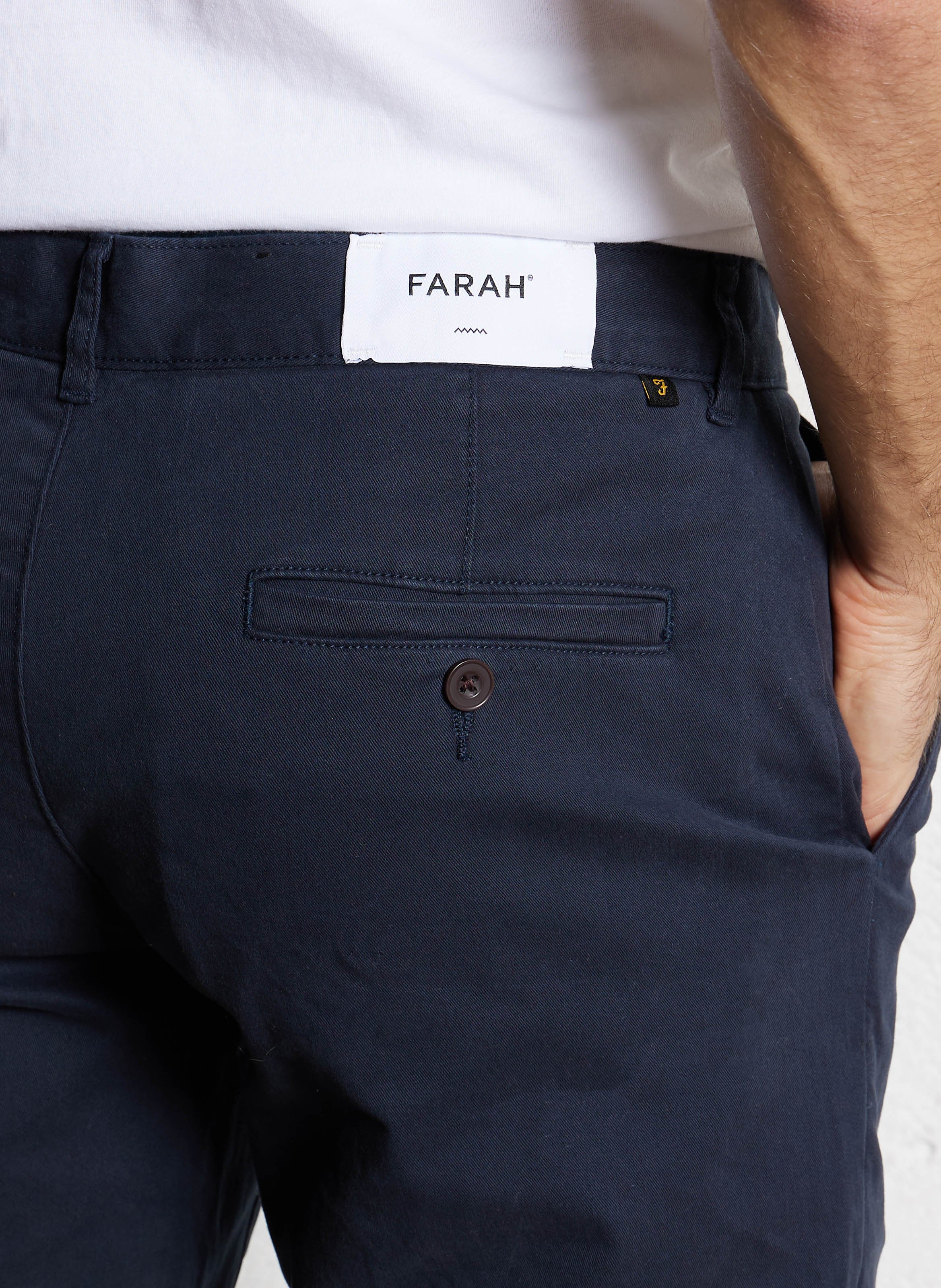 Straight-leg organic cotton-blend pants FARAH Blue