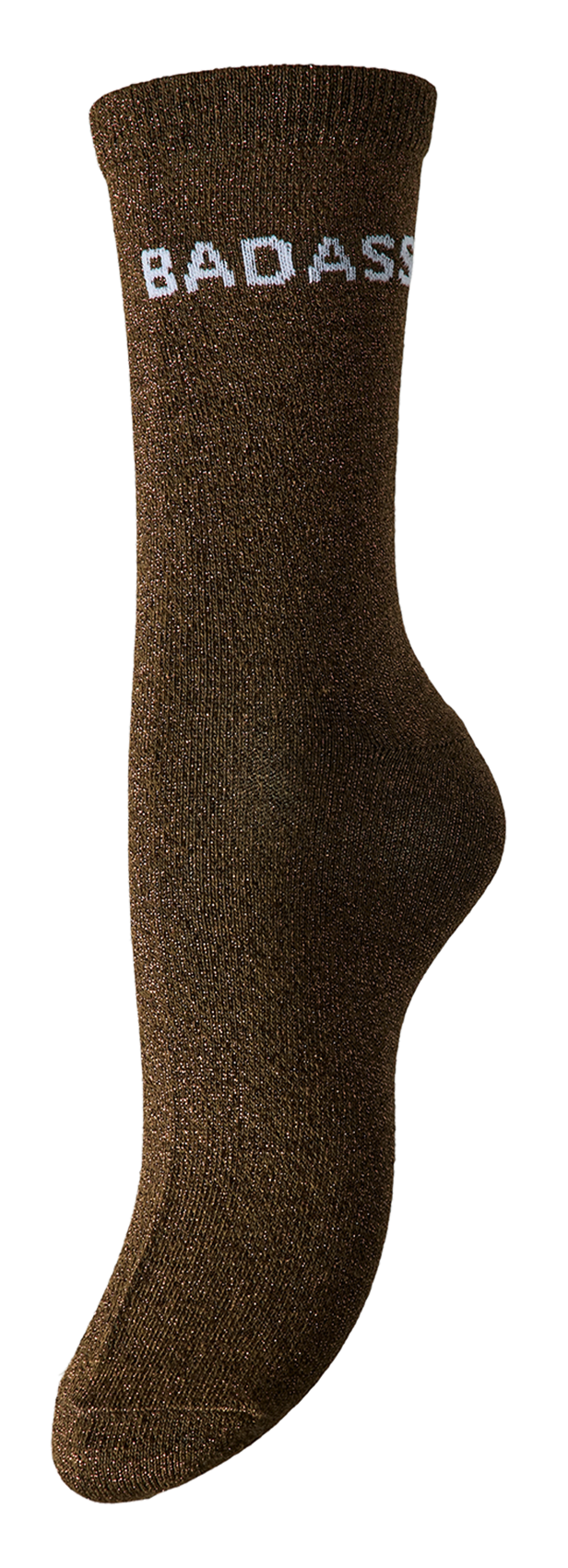 High socks with a message PIECES Brown