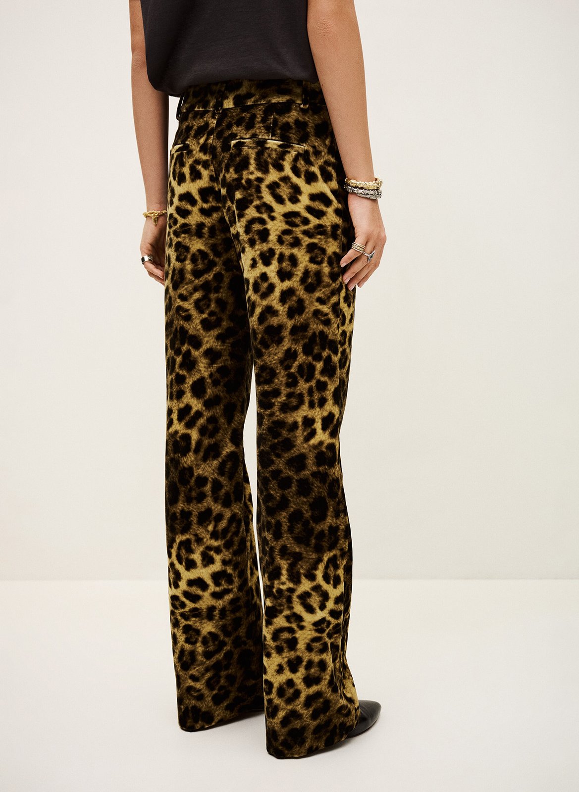 Rechte broek met luipaardprint BA&SH Beige