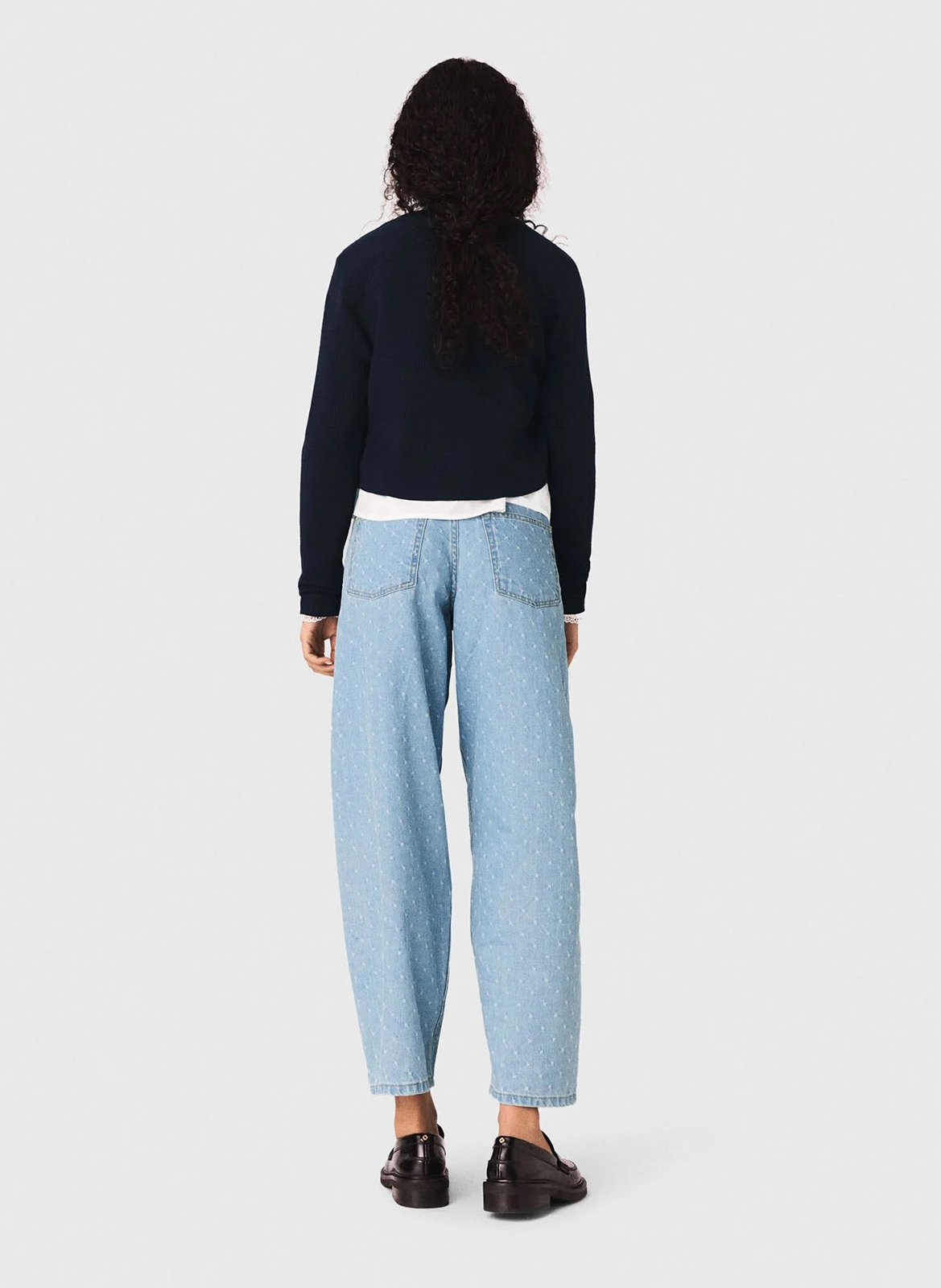 Rechte ronde hals cardigan van wol MAJE Blauw