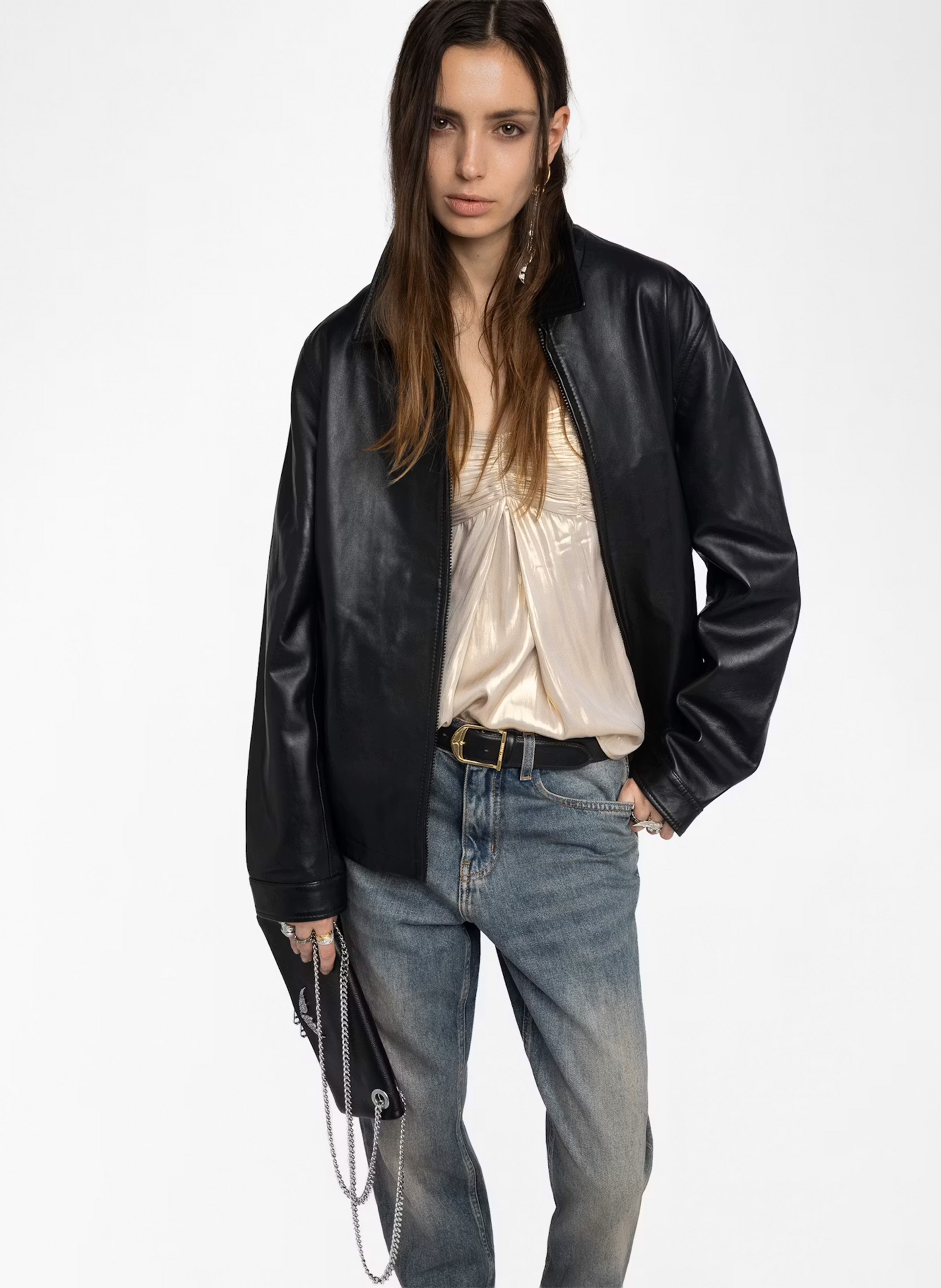 Top droit métallisé ZADIG&VOLTAIRE Jaune