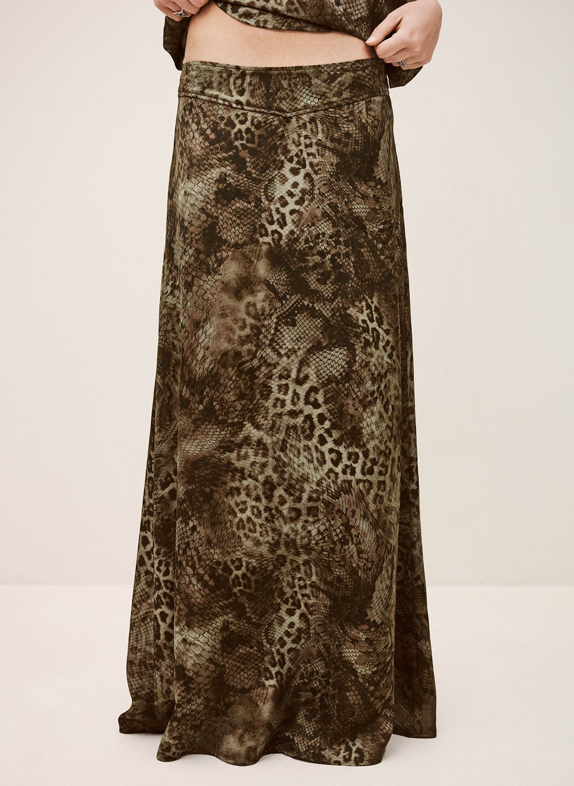 Long printed skirt BA&SH Khaki