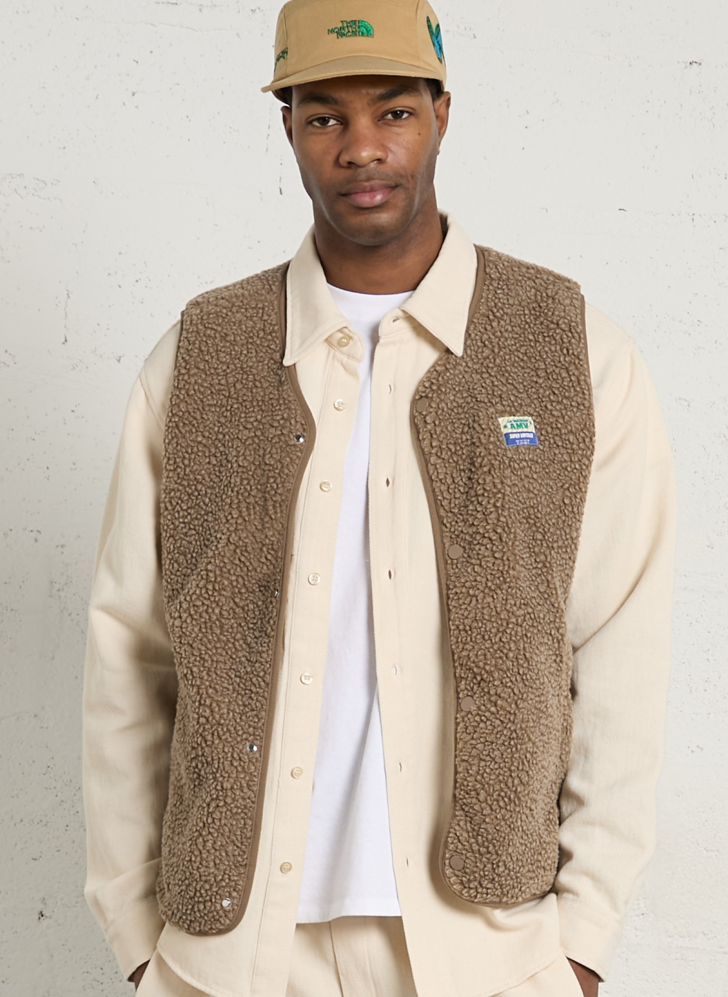 Round-neck sherpa jacket AMERICAN VINTAGE Brown