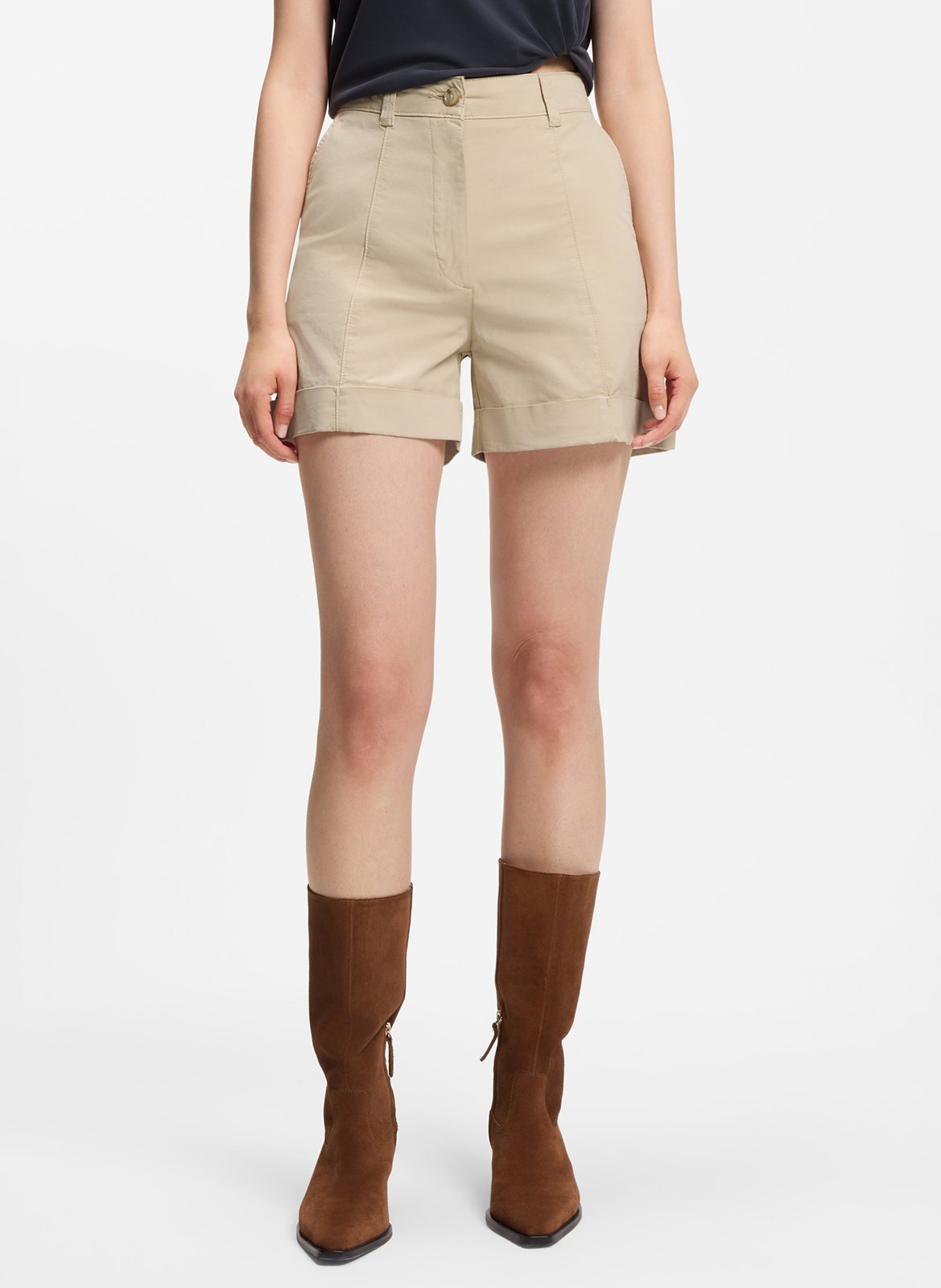 Cotton-blend Bermuda shorts BOSS Beige