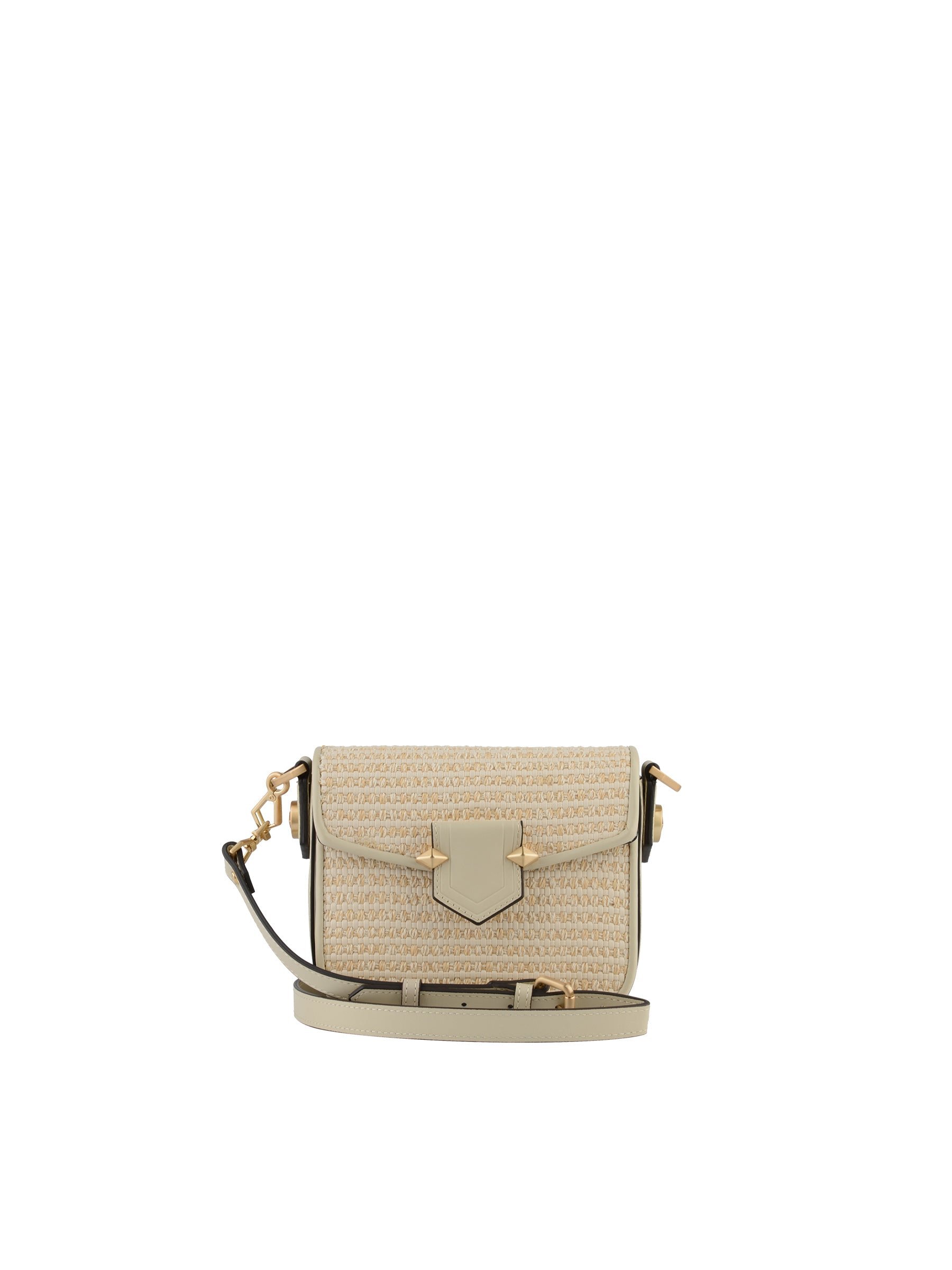 Calfskin leather shoulder bag POURCHET Beige