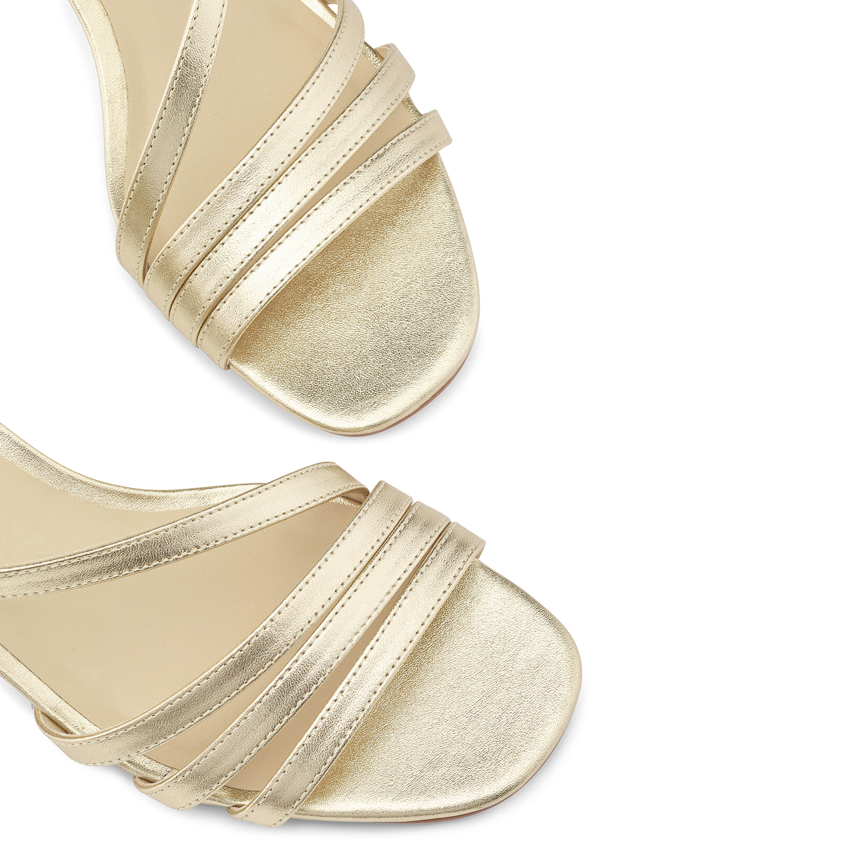 Heeled glossy leather sandals COSMOPARIS Golden