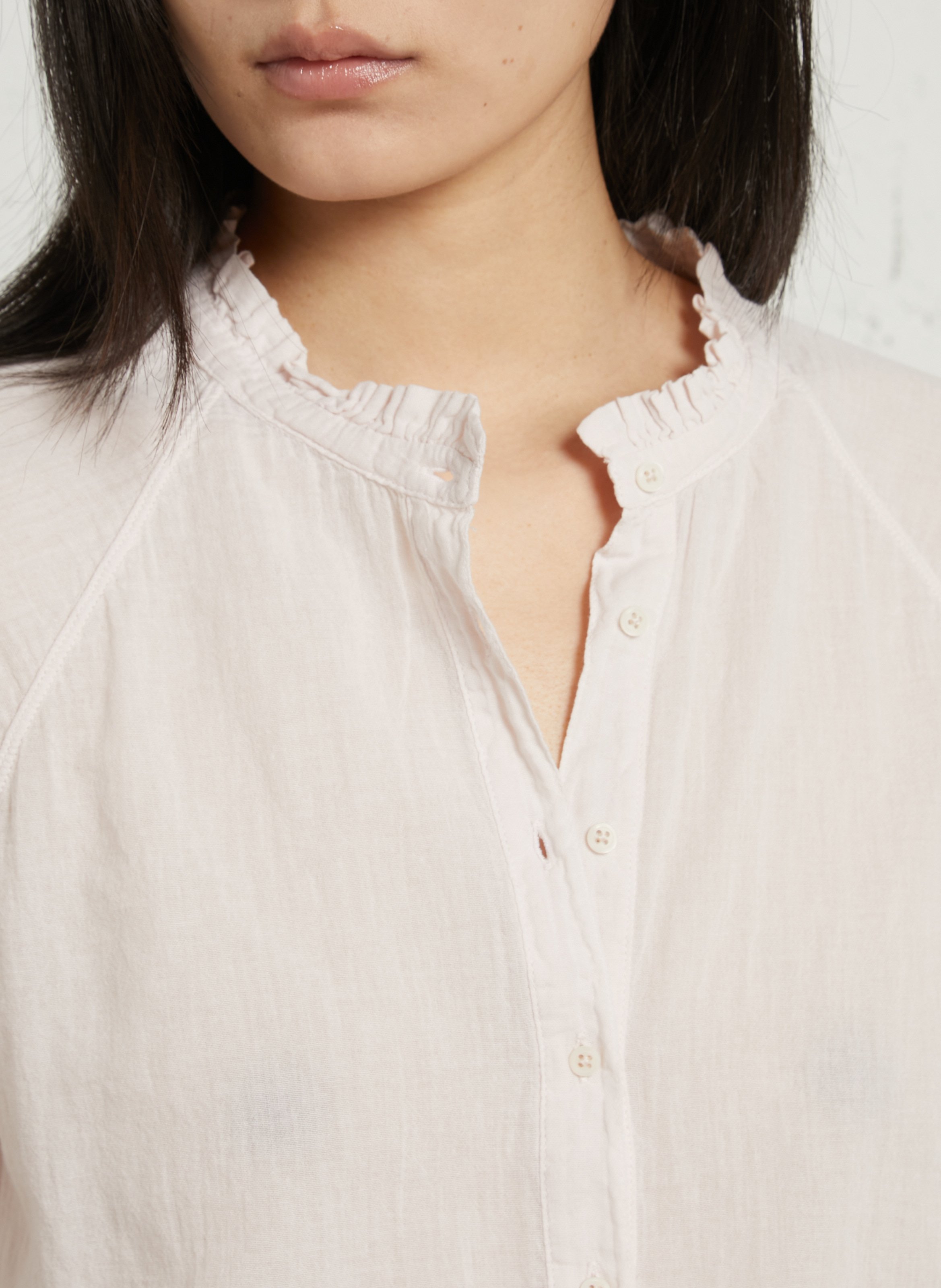 Chemise col victorien en coton HARTFORD Rose