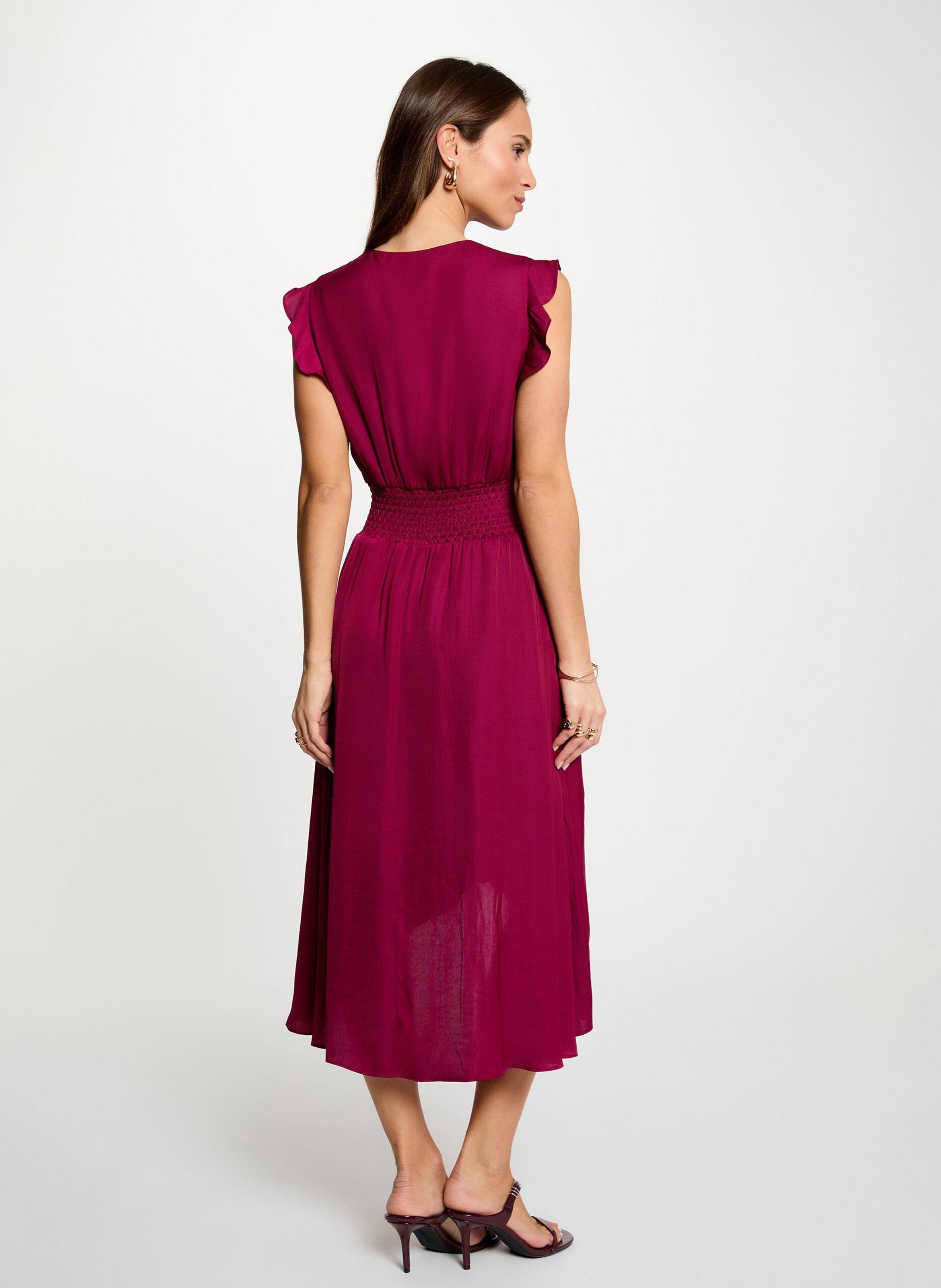 Soepelvallende, halflange jurk met overslag Violet