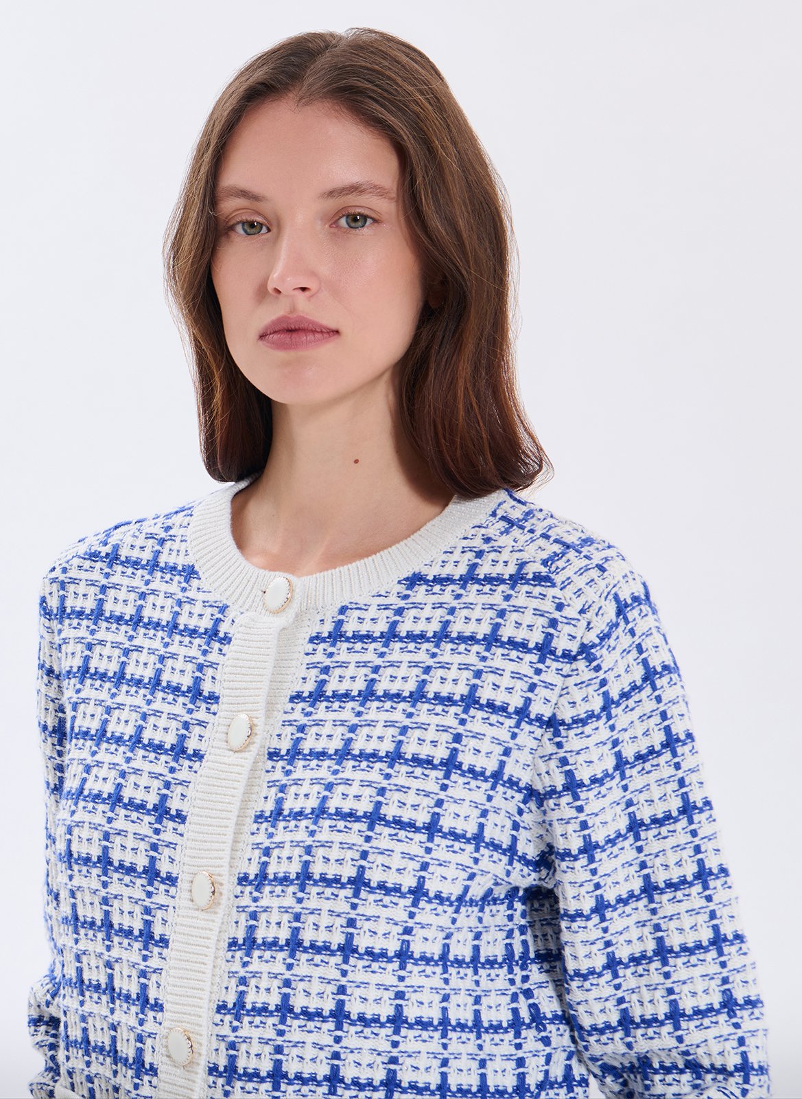 Vest met ronde hals - katoenblend ZAPA Blauw