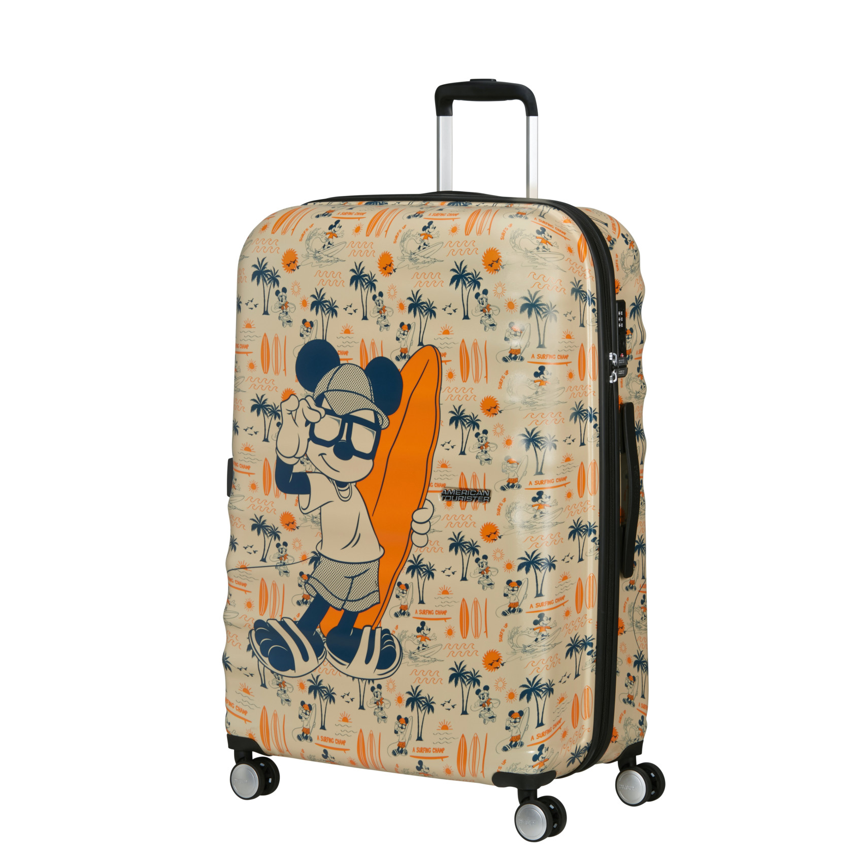 Wavebreaker Disney 4-wheel suitcase size L AMERICAN TOURISTER Yellow