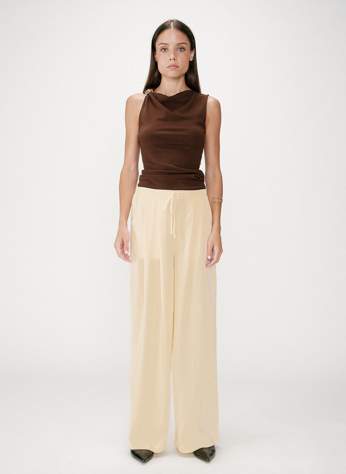 Pantalon large GRACE ET MILA Jaune