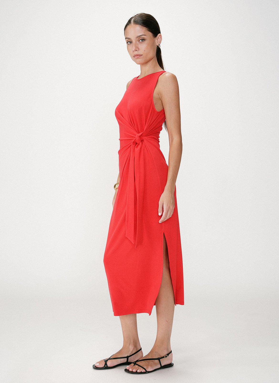 Robe midi col rond  GRACE ET MILA Rouge