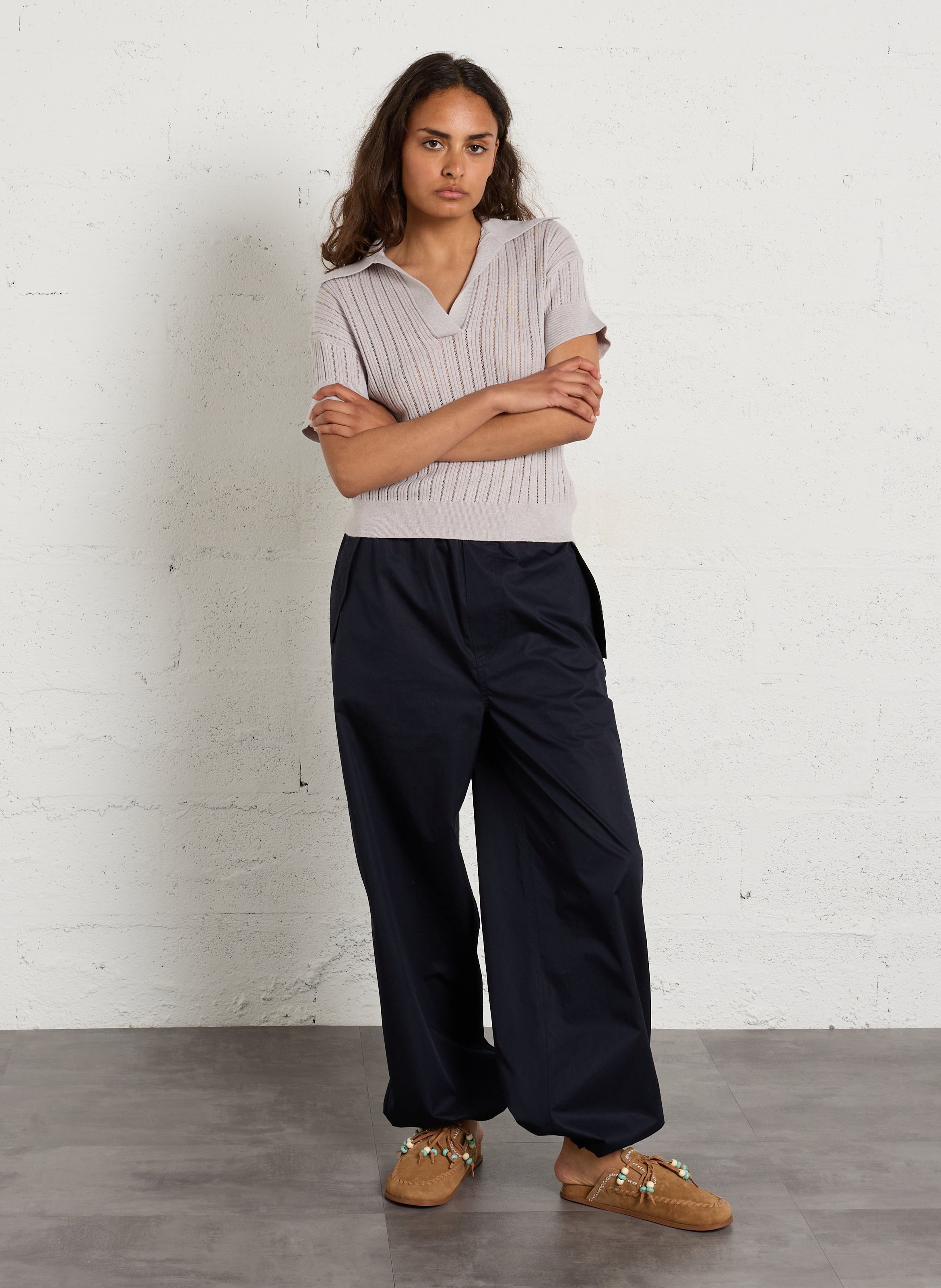 Mules en cuir velours TORAL Marron