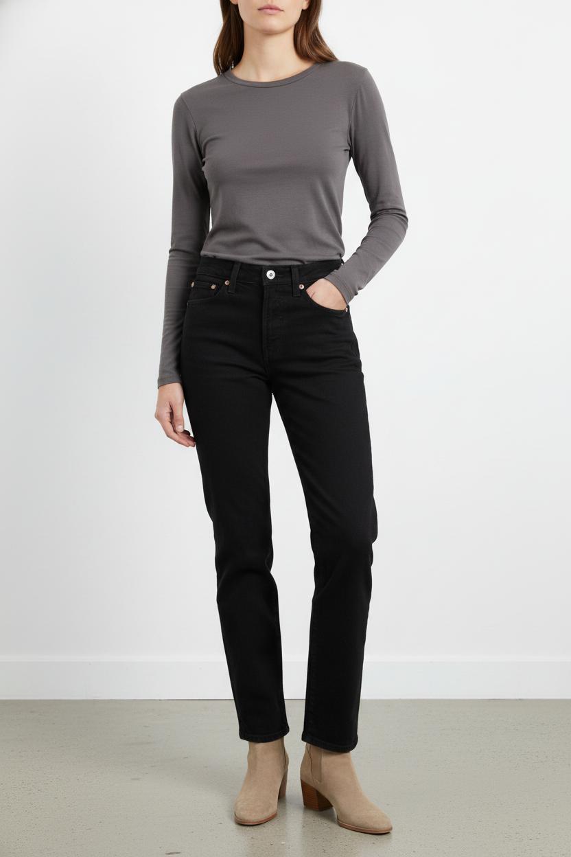 Cropped slim jeans with studs LEVI'S - Seconde main Black