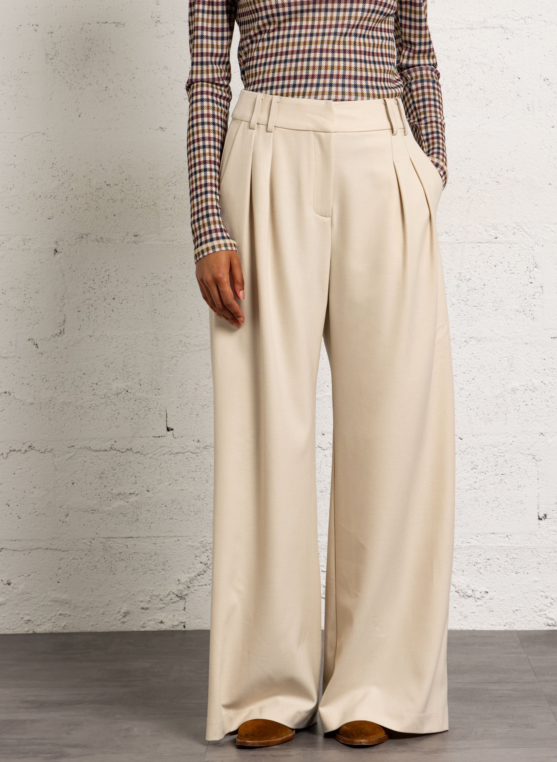 Azawood high-waisted wide-leg trousers SUNCOO
