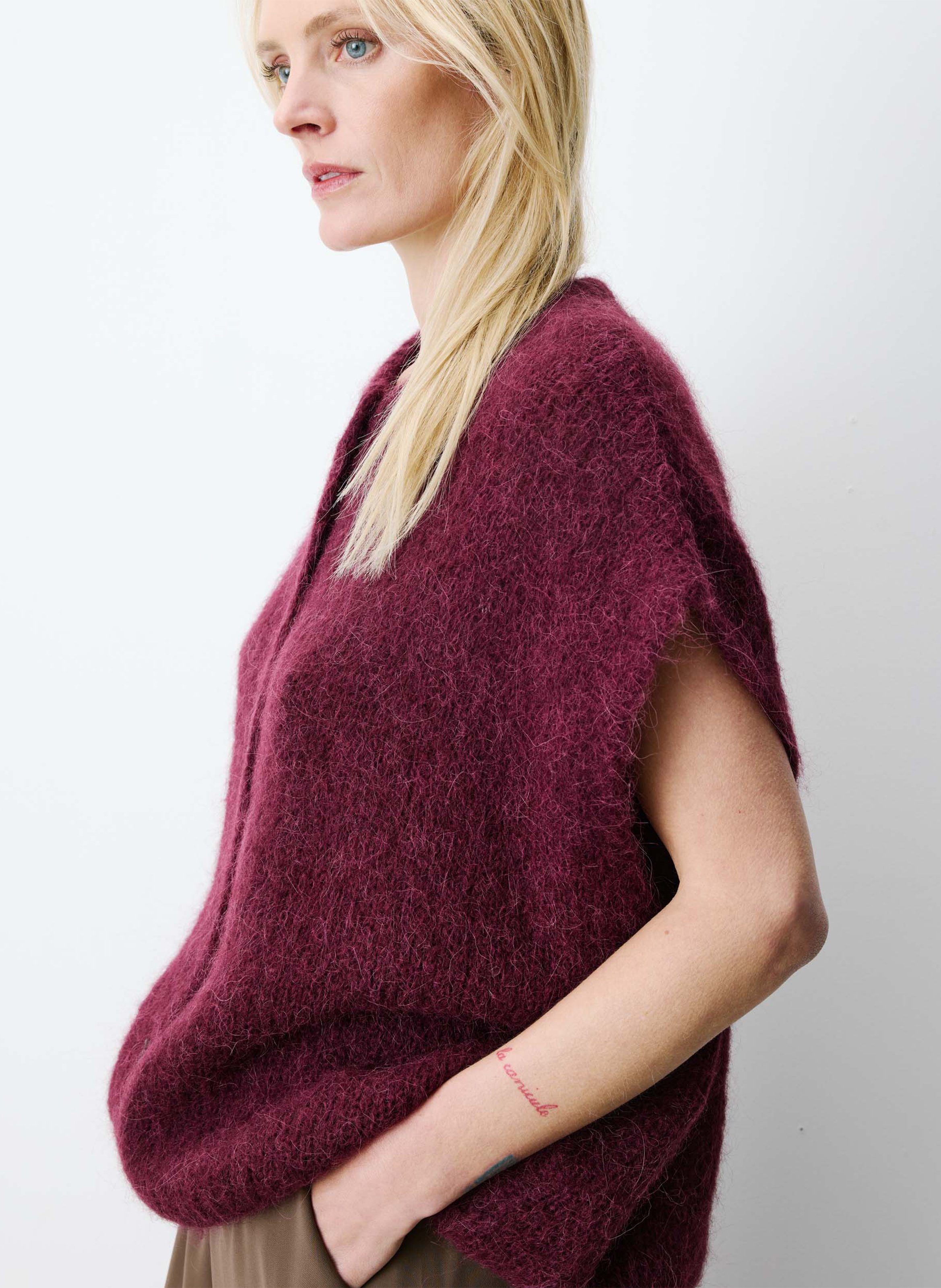 Vest van wol en kasjmier met ronde hals GRACE ET MILA Rood