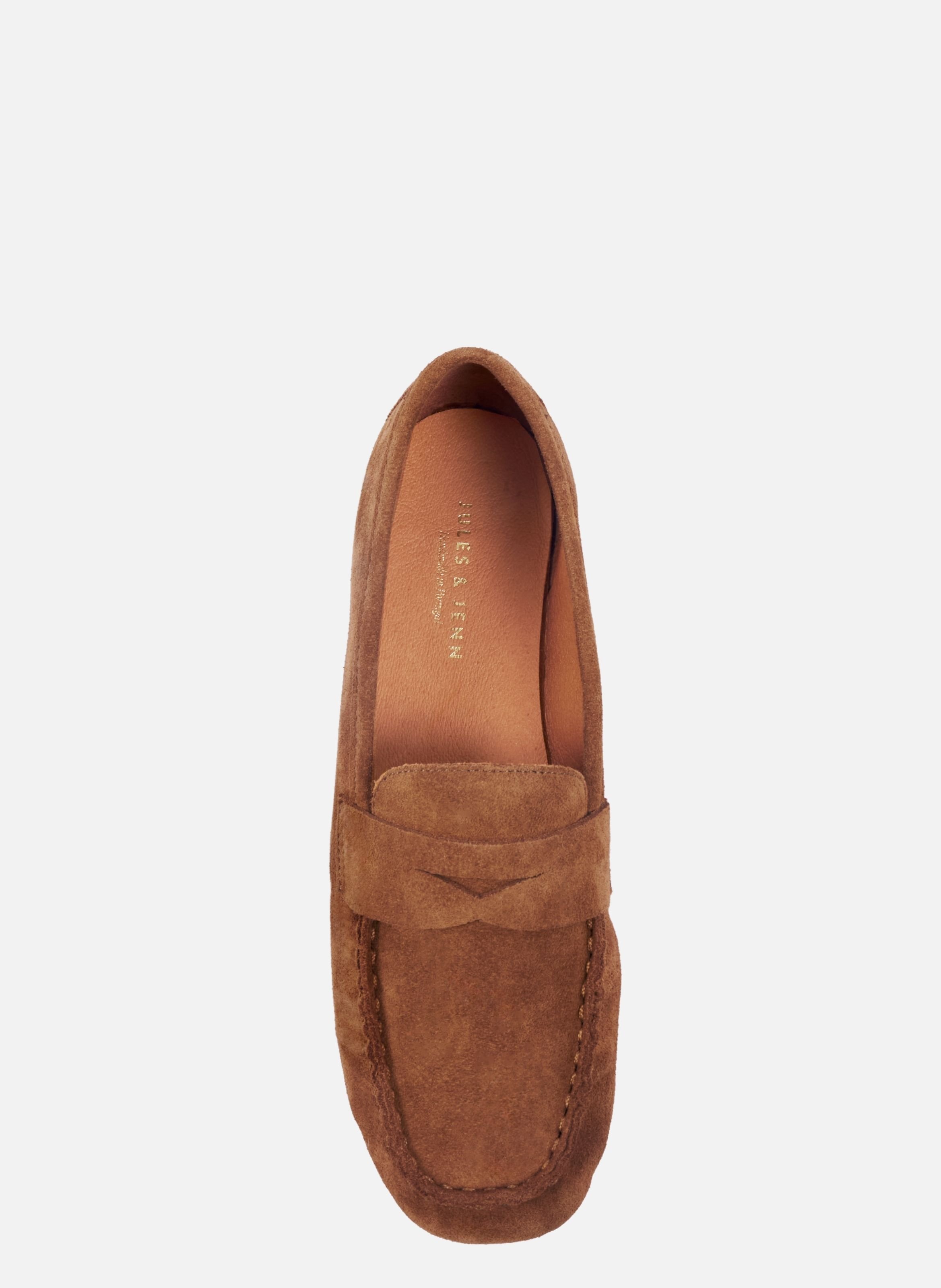 Mocassins plissés thaïs cuir daim JULES & JENN Marron