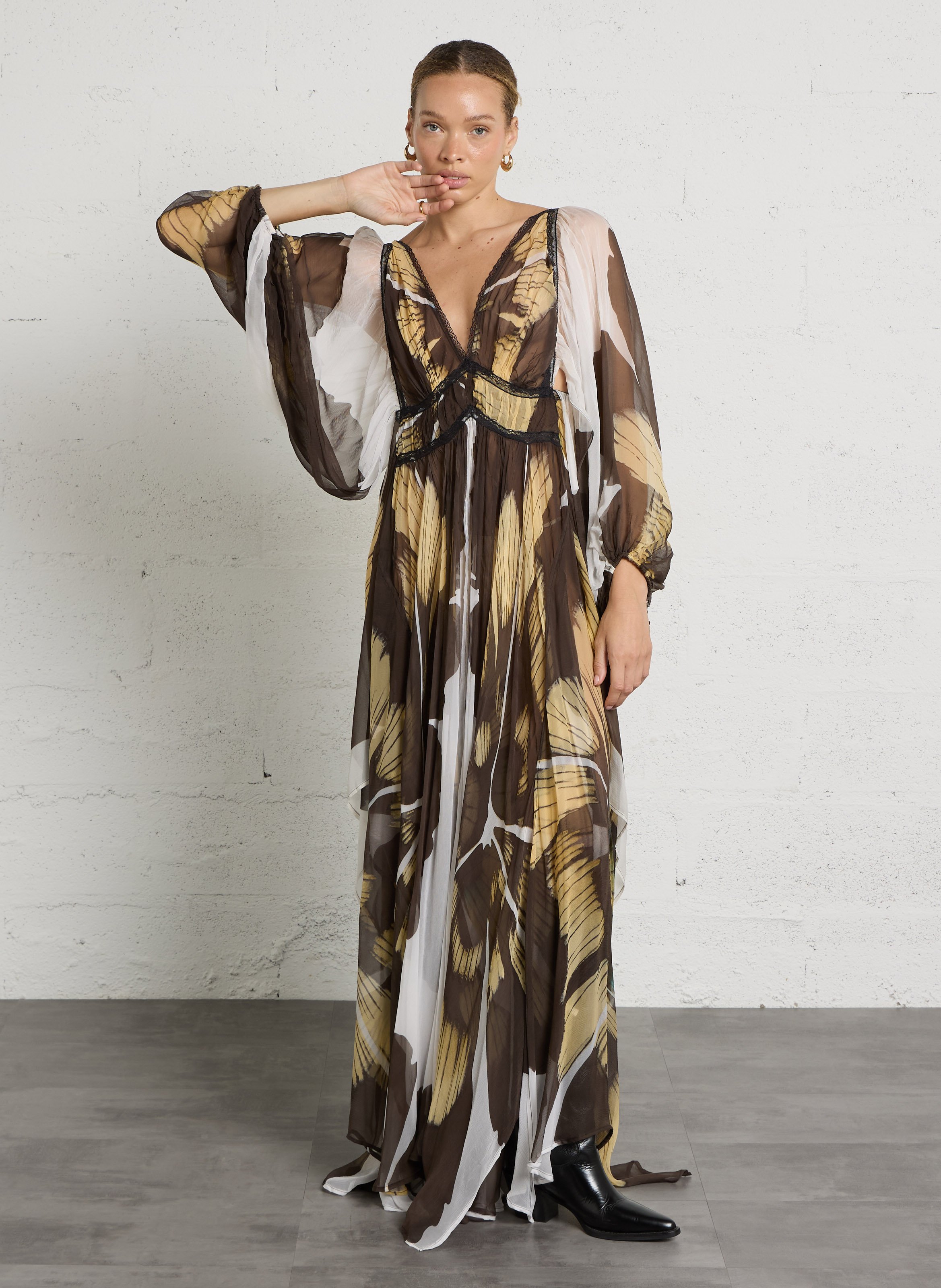 Long printed dress MES DEMOISELLES Black