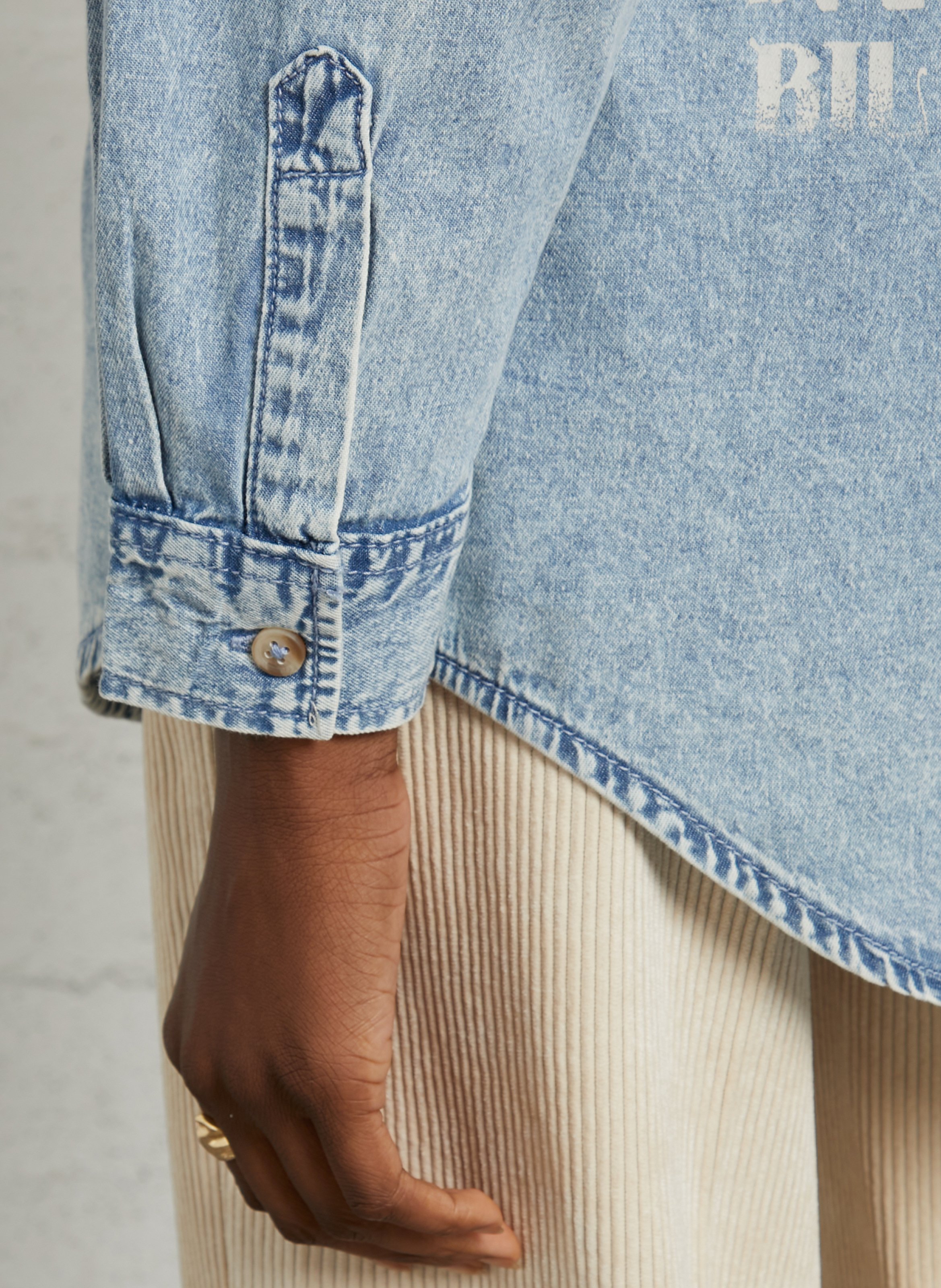 Oversized denim cotton shirt BILLABONG Blue