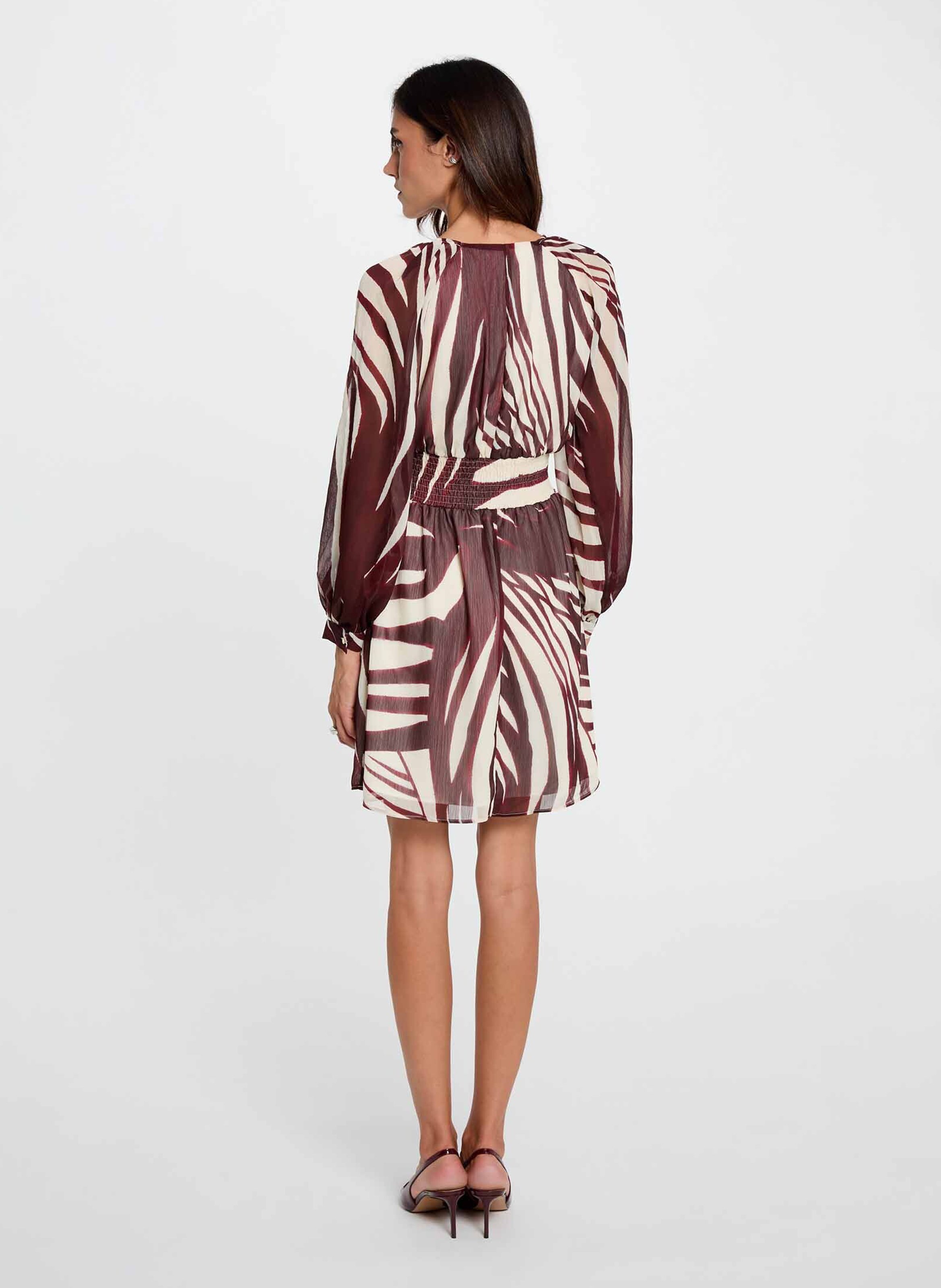 Robe courte cintrée col V MORGAN Multicolore