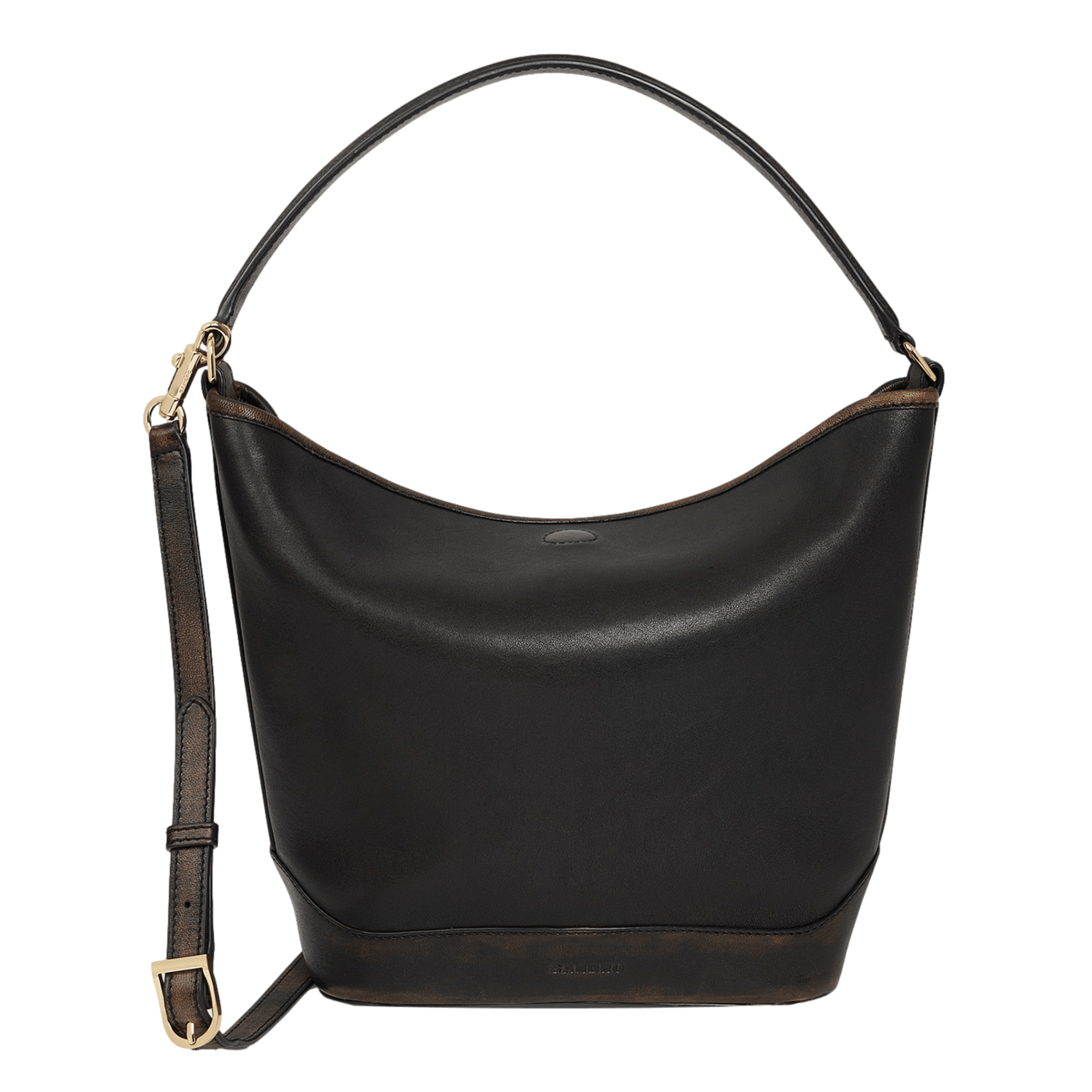 Sac porté épaule en cuir SANDRO Marron