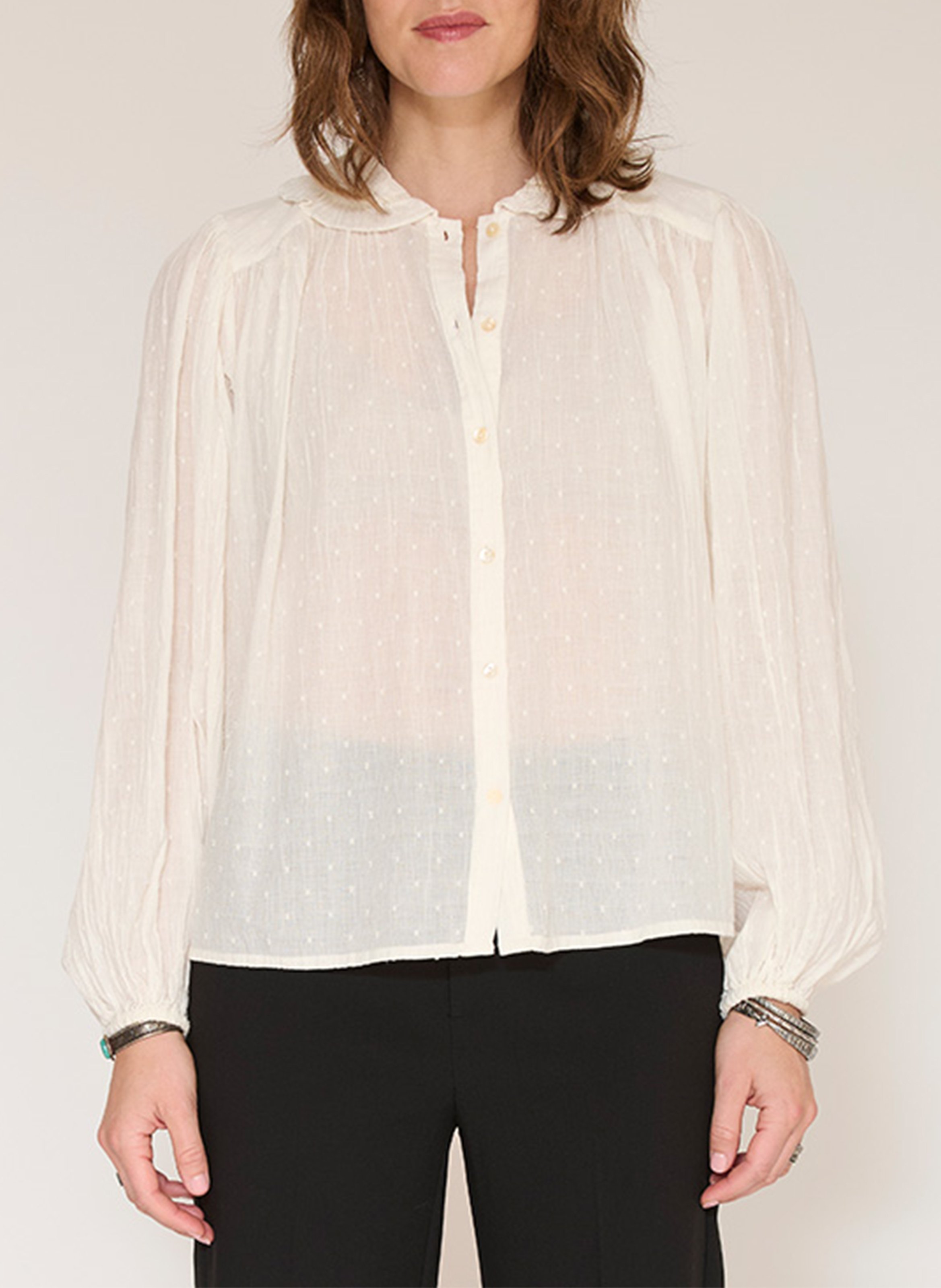 Chemisier ample et fluide en coton MKT Beige