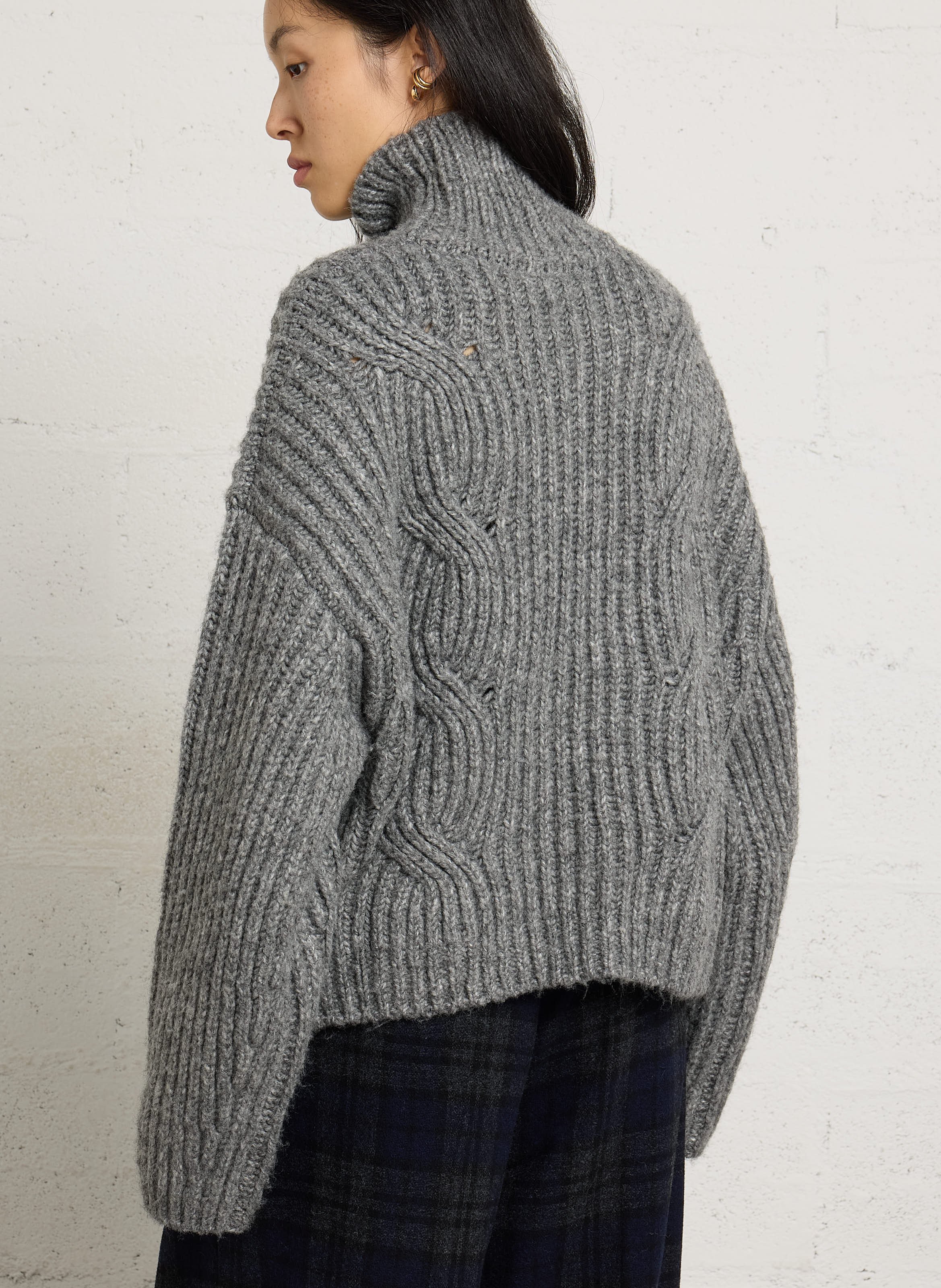 Loose-fit wool-blend sweater with high neck BELLEROSE Grey