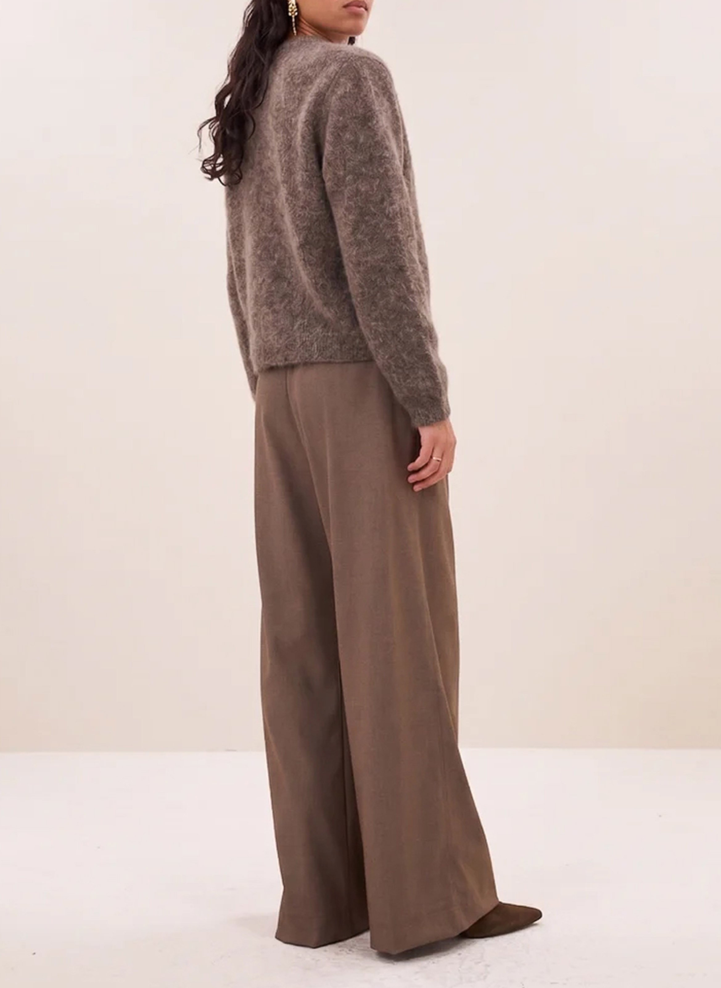 Gilet oversize en laine mélangée | Marron BY BAR Femme