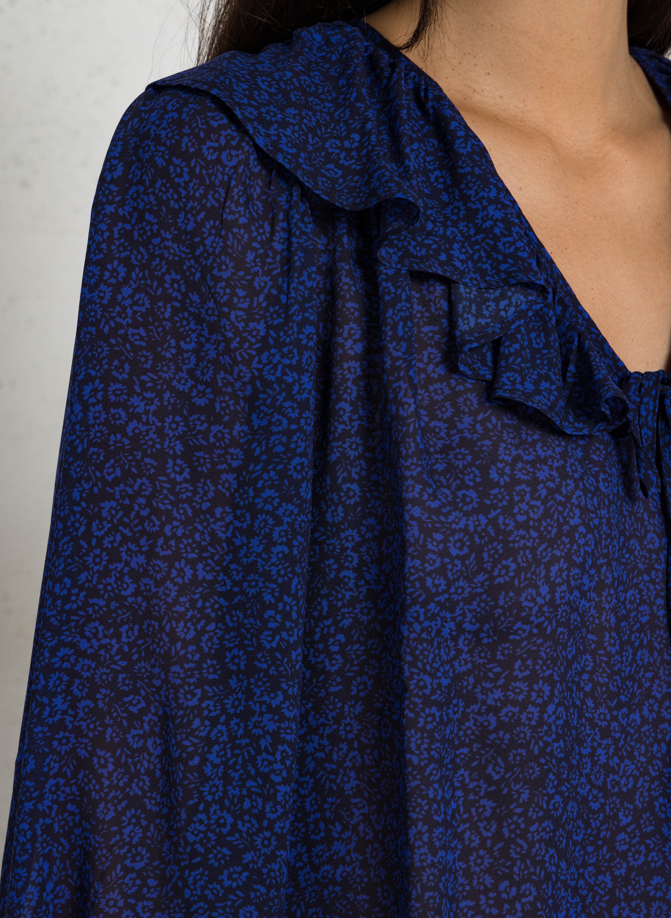Langarm-Bluse mit Blumendruck SUD EXPRESS Blau