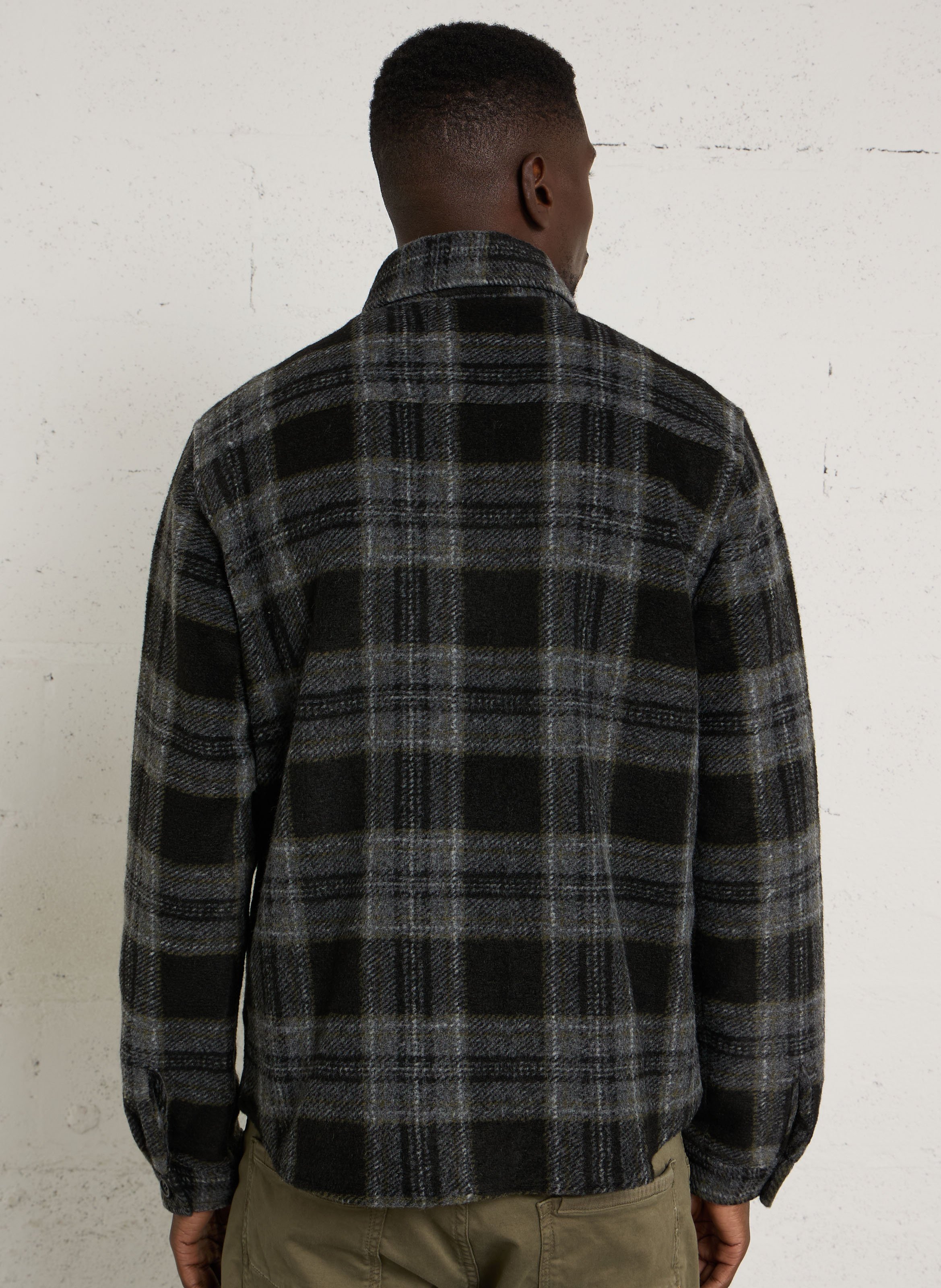 Checkered overshirt with classic collar LE TEMPS DES CERISES White