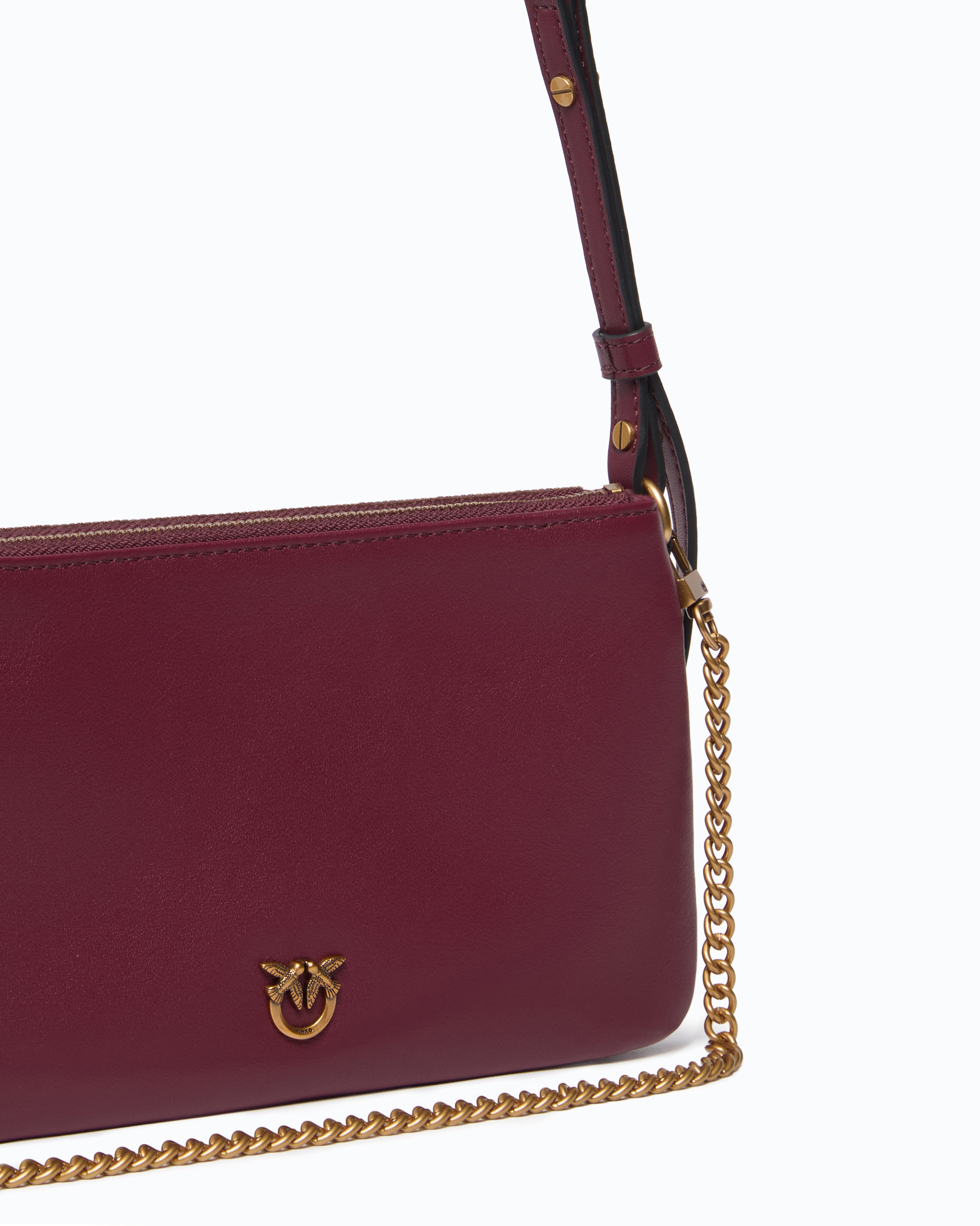 Petit sac à bandoulière mini double bag en cuir PINKO Vert