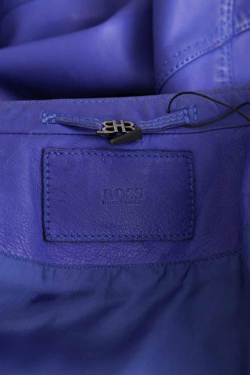 Regular-fit organic cotton jacket with sherpa collar BOSS - SECONDE MAIN Blue