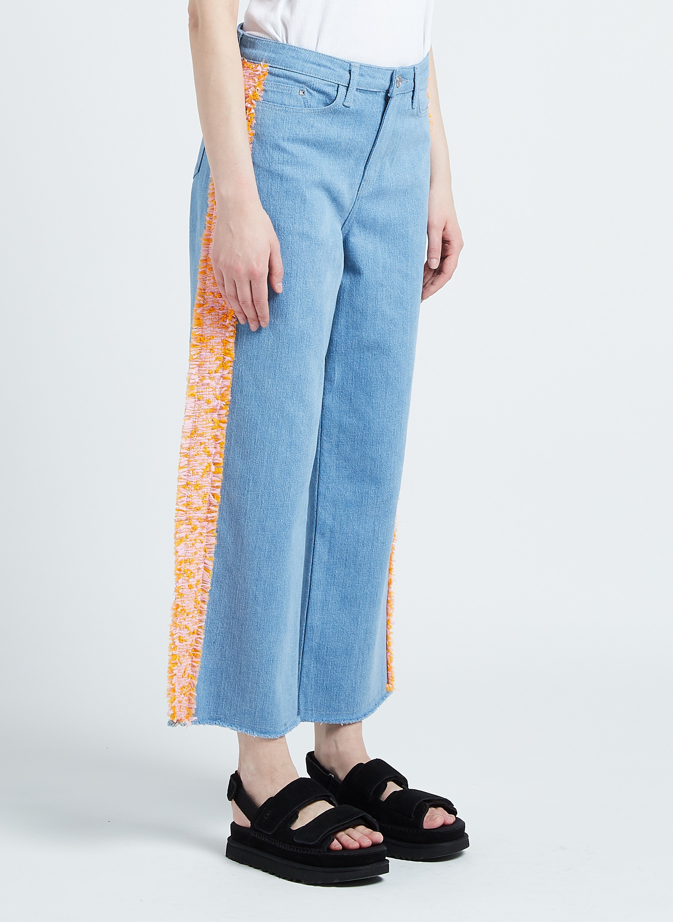 Rechte jeans van bouclé uit stretchkatoen KARL LAGERFELD Blauw